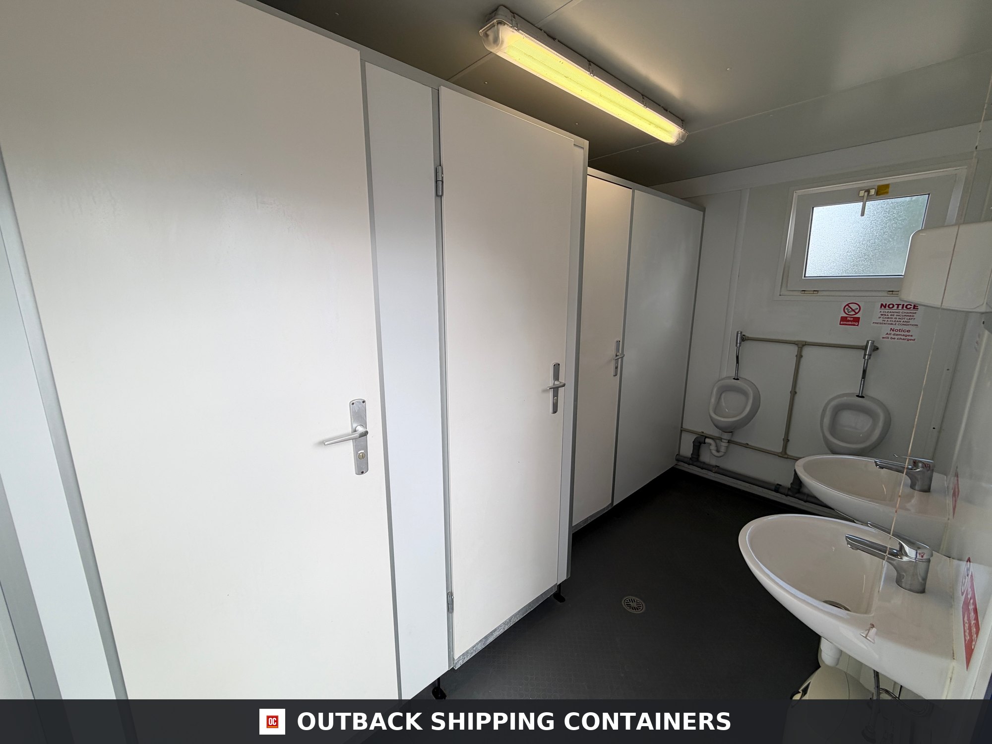 16 x 8 ft for Sale — Three-Quarter Angle View | Outback Shipping Containers 16 x 8 ft — 3 + 1 Toilet Block — Portable Building — Site Accommodation — No 1796 — product gallery image 2 of 8