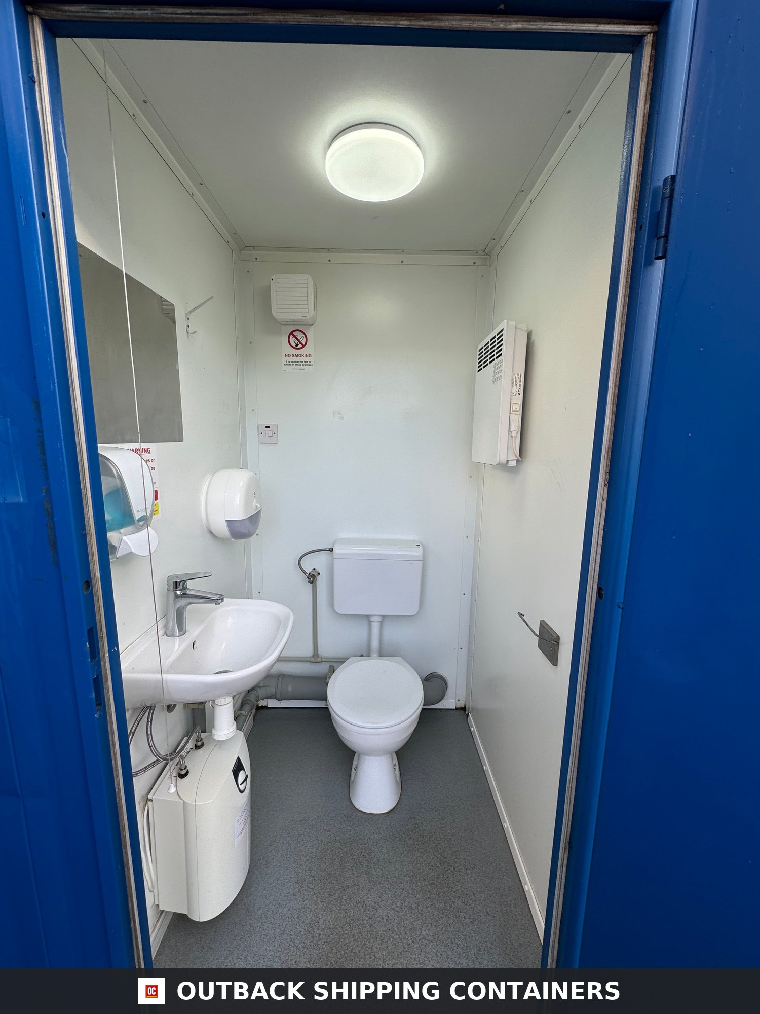 Double Toilet Blocks for Sale — Roof and Structural Detail | Outback Shipping Containers Double Toilet Blocks — Male Female WC — 8x5 Ft — Unrefurbished Portable Toilet Block 1+1 Toilet Blocks — Blue - image 9