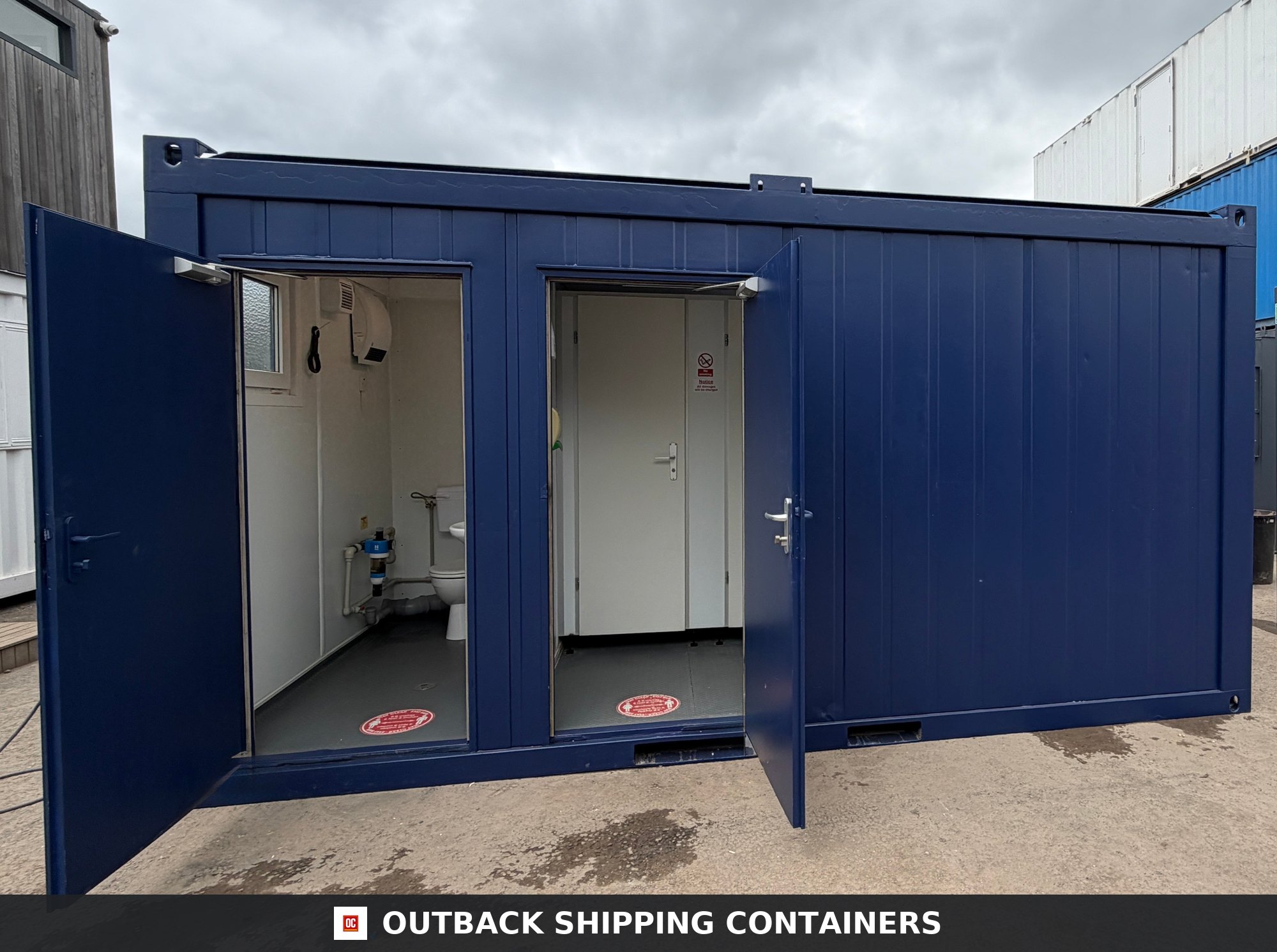 16 x 8 ft for Sale — Interior View | Outback Shipping Containers 16 x 8 ft — 3 + 1 Toilet Block — Portable Building — Site Accommodation - image 5