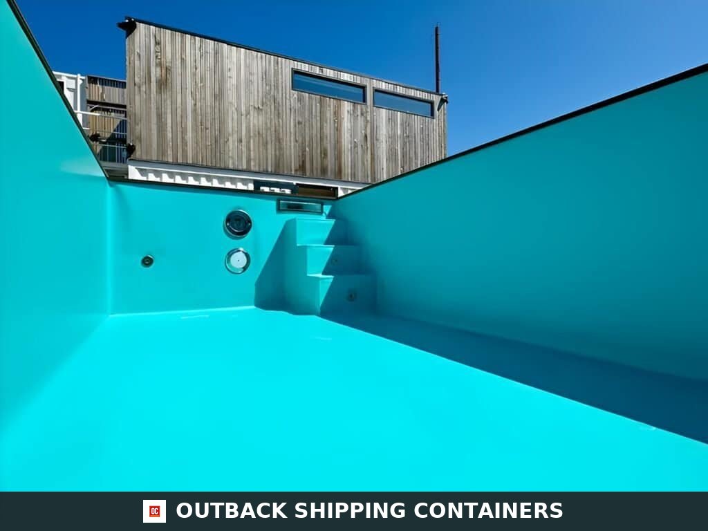 20ft Portable Container Swimming Pool | Caribbean Blue Outdoor — Door and Entry Detail 20ft Portable Container Swimming Pool | Caribbean Blue Outdoor Swimming Pool — 20ft — new (image 7 of 16)