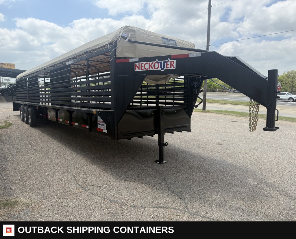 2026 Neckover 36'X6'8" Livestock Stock Combo Trailer — Driver-Side Profile | Outback Shipping Containers 2026 Neckover 36'X6'8" Livestock Stock Combo Trailer for sale — driver-side profile