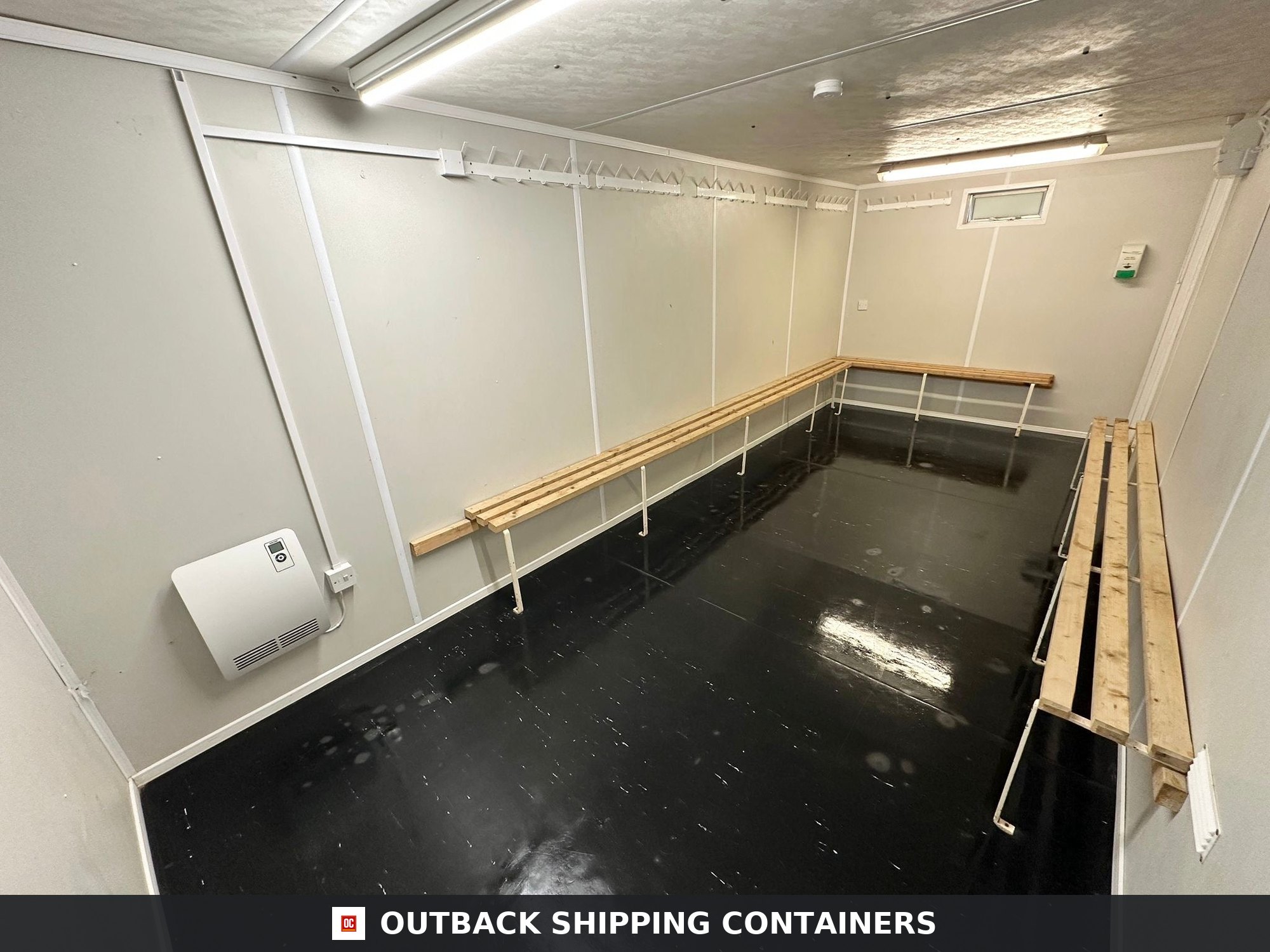 21x9ft for Sale — Rear Exterior View | Outback Shipping Containers 21x9ft — Drying Room / Changing Room — Building Site Accommodation — Portable Anti-Vandal - image 3