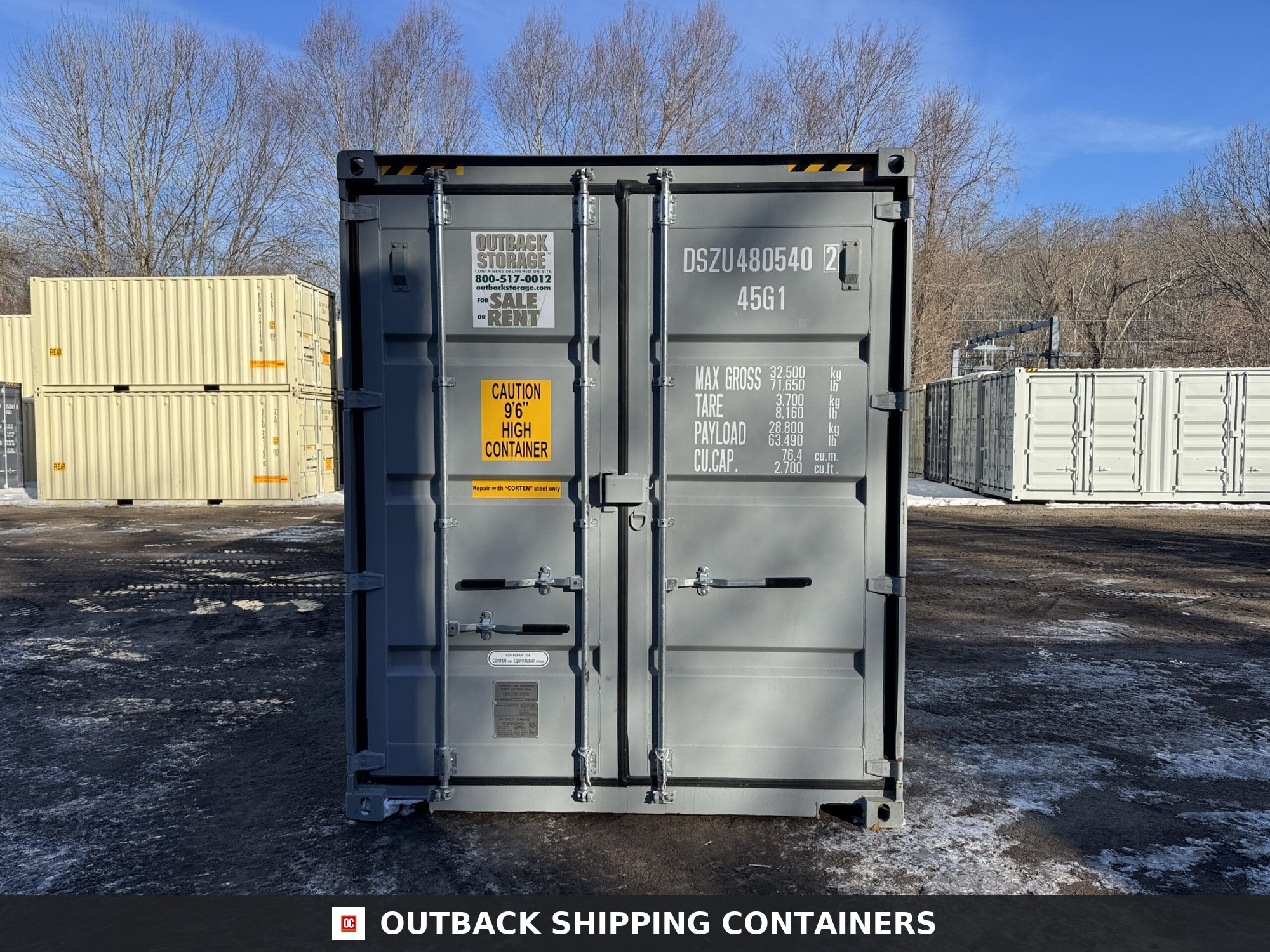 40ft New High Cube Shipping Container – Wind & Watertight – Gray — 40ft — new (image 3 of 12)