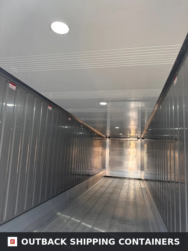 40ft High Thermo King Refrigerated Container — Side Profile View | Outback Shipping Containers 40ft High Thermo King Refrigerated Container – One Trip/ 2023 — 40ft refrigerated container (image 2 of 4)