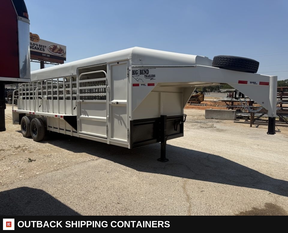 2026 Big Bend 6'8"X22' W/ 2' TACK Livestock Stock Combo Trailer — Driver-Side Profile | Outback Shipping Containers 2026 Big Bend 6'8"X22' W/ 2' TACK Livestock Stock Combo Trailer for sale — driver-side profile