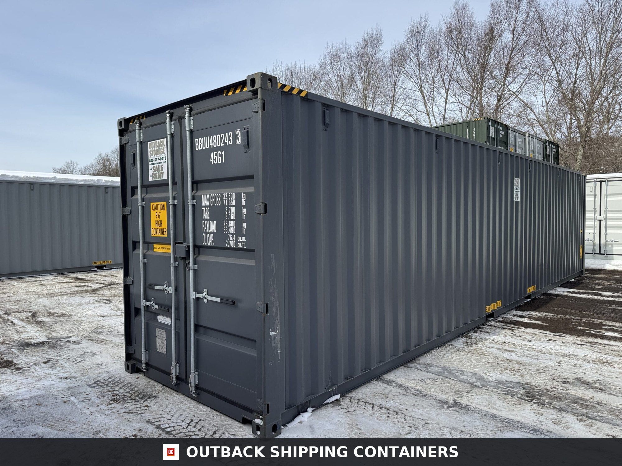 40ft New High Cube Shipping Container – Wind & Watertight – Gray — 40ft — new (image 8 of 12)