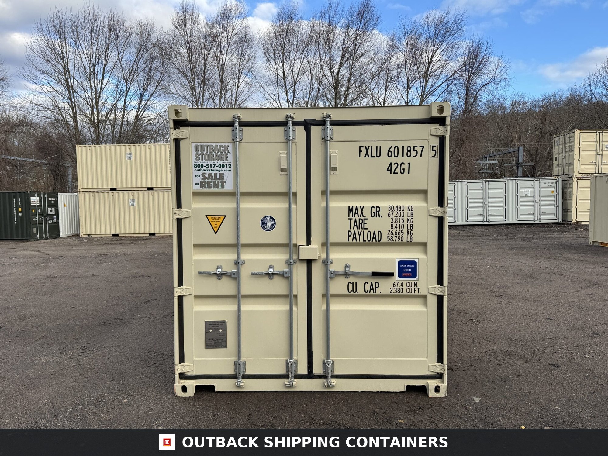 40ft New Shipping Container – Wind & Watertight – Beige — 40ft — new (image 3 of 12)