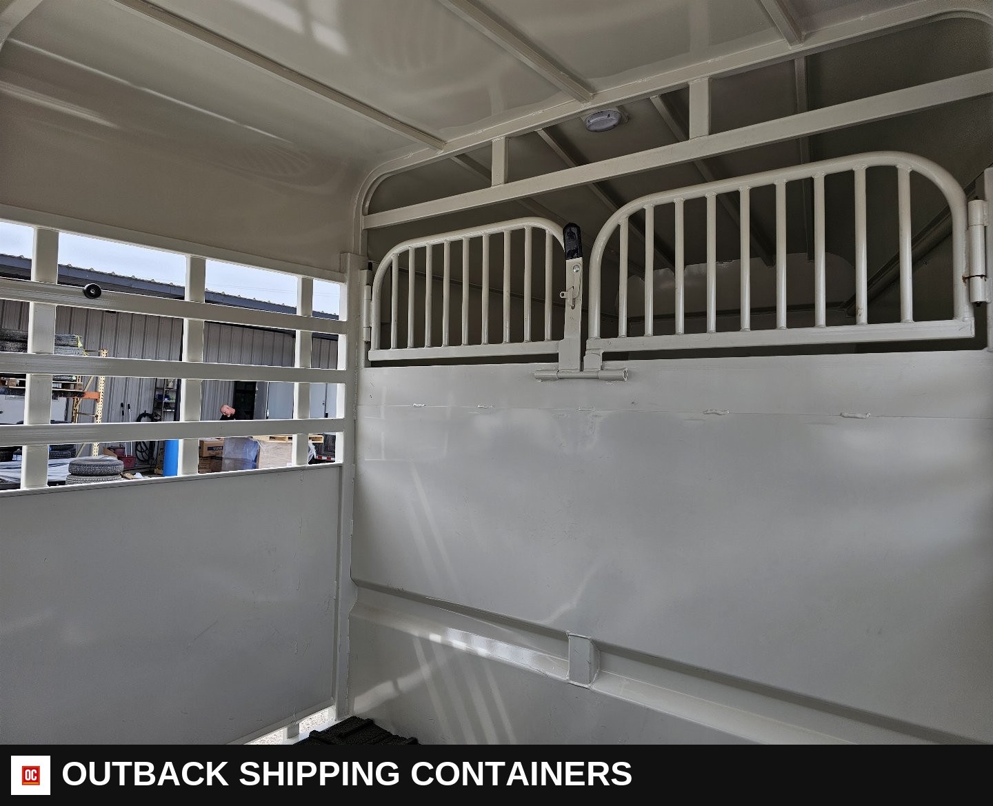 2025 Big Bend 6’8"X24' Stock / Stock Combo Trailer — Interior Floor And Walls | Outback Shipping Containers 2025 Big Bend 6’8"X24' Stock / Stock Combo Trailer for sale — interior floor and walls