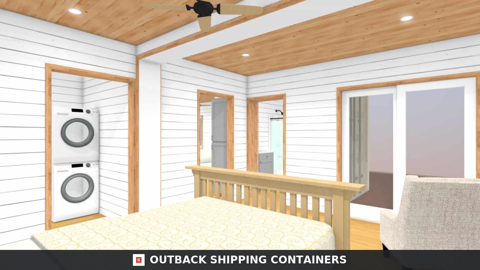 The Huntington 20ft for Sale — Window and Shutter Detail | Outback Shipping Containers The Huntington – Luxury Two Bedroom Shipping Container Home | Two 40ft + One 20ft Container Home — 20ft — new (image 8 of 12)