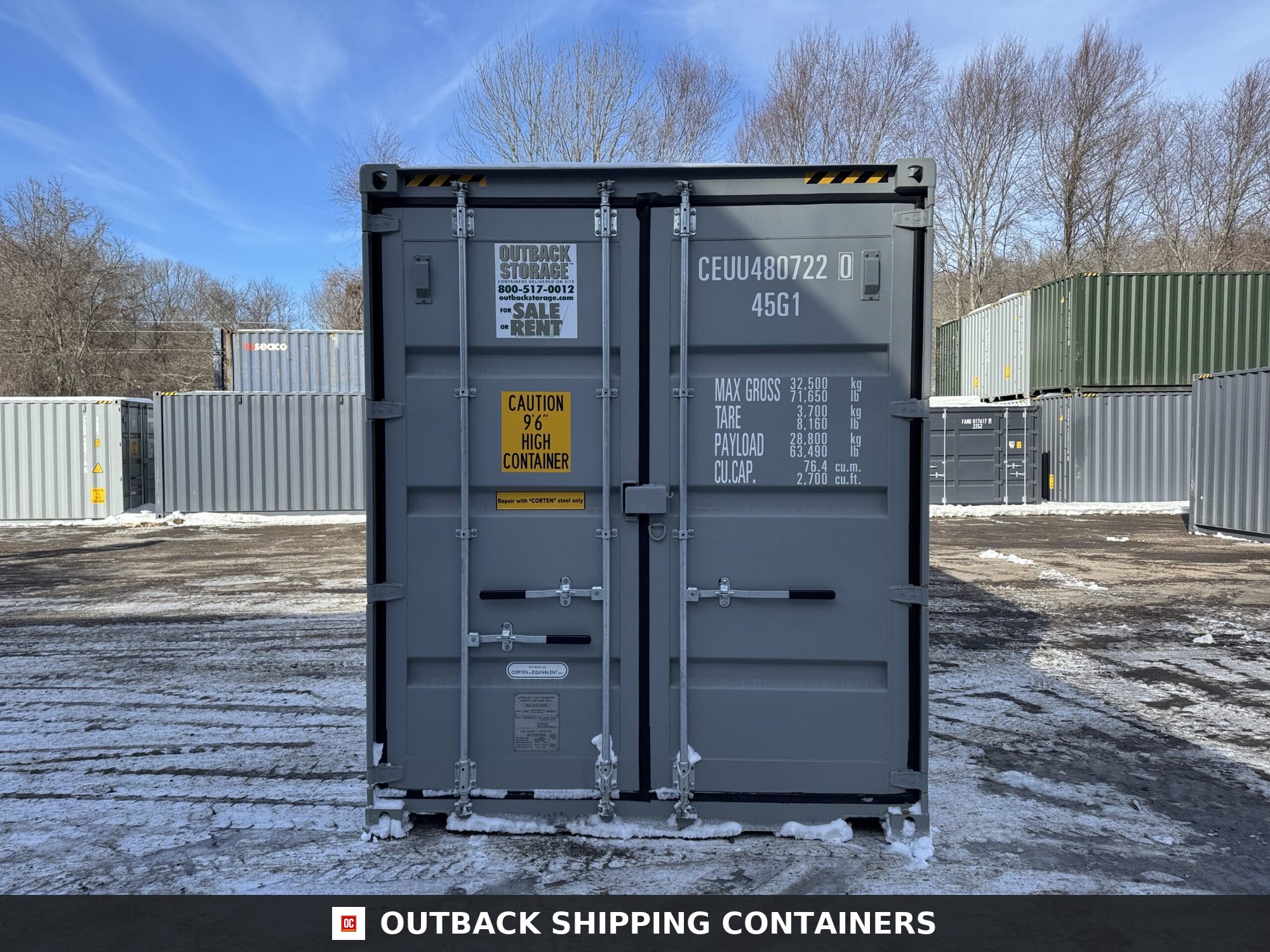 40ft New High Cube Shipping Container – Wind & Watertight – Gray — 40ft — new (image 3 of 12)