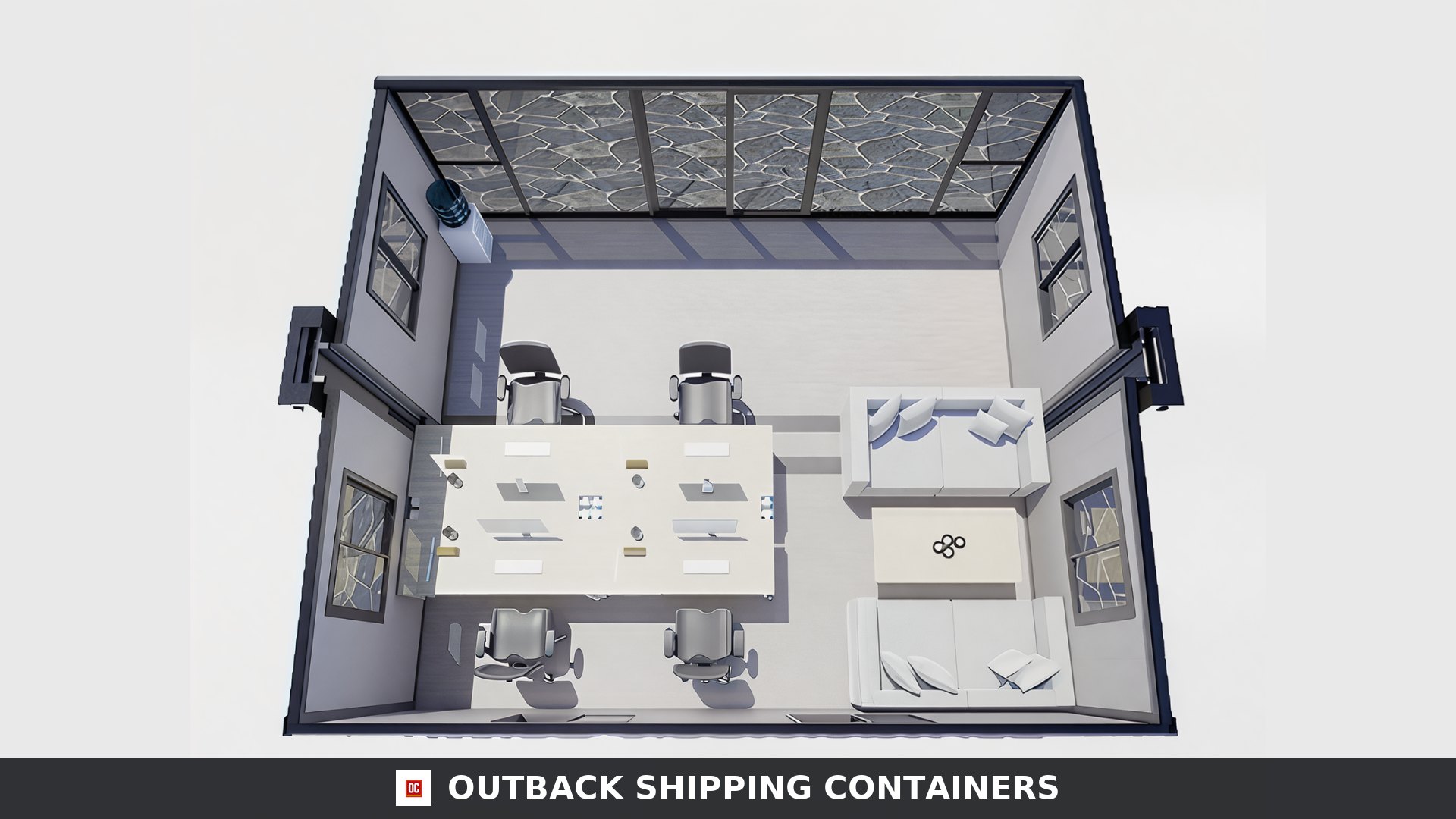 20FT Expandable Container Office for Sale — Restroom And Finishes Detail | Outback Shipping Containers 20ft expandable container office 385 sq ft — restroom and finishes detail