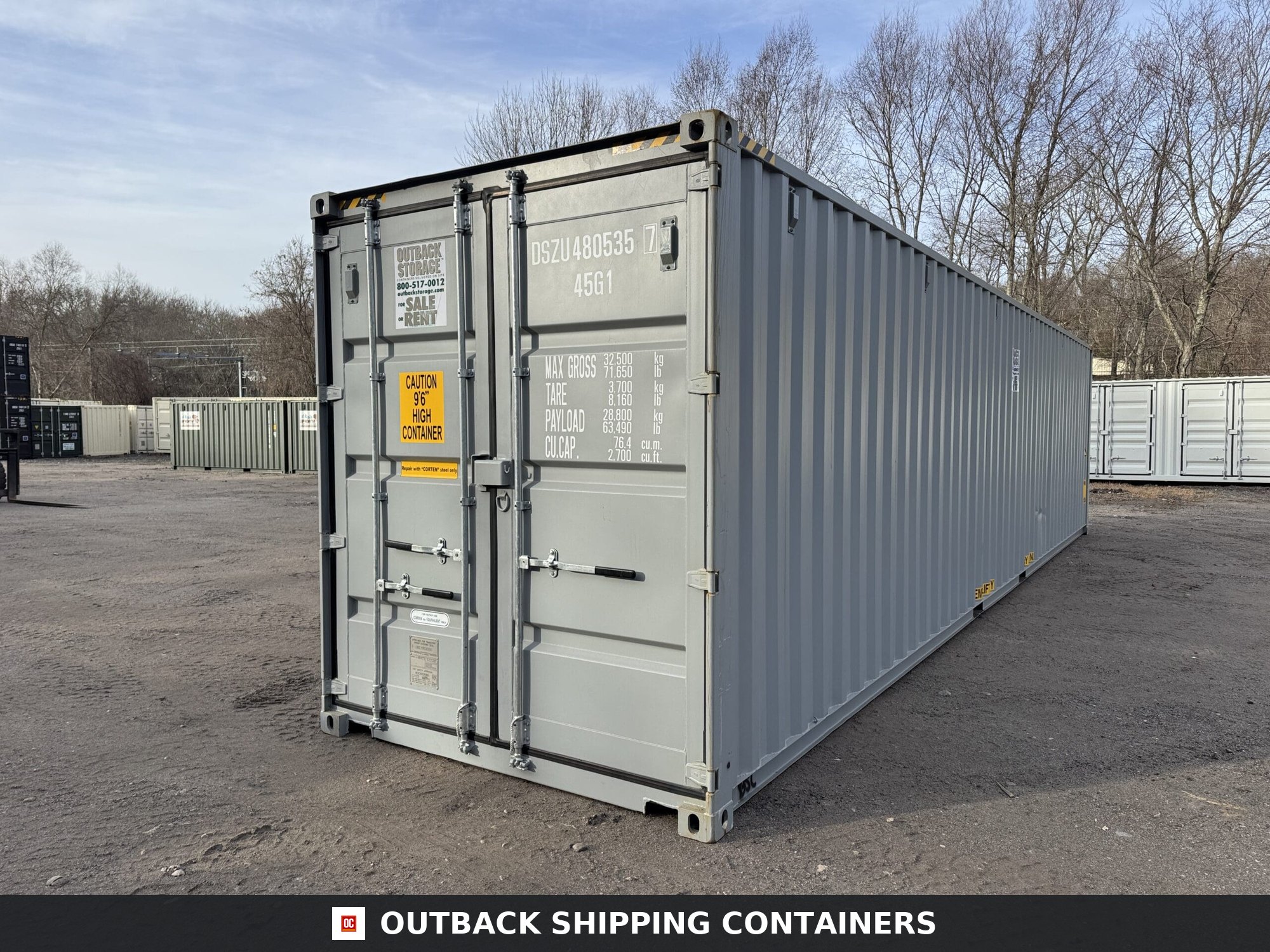 40ft New High Cube Shipping Container – Wind & Watertight – Gray — 40ft — new (image 8 of 12)