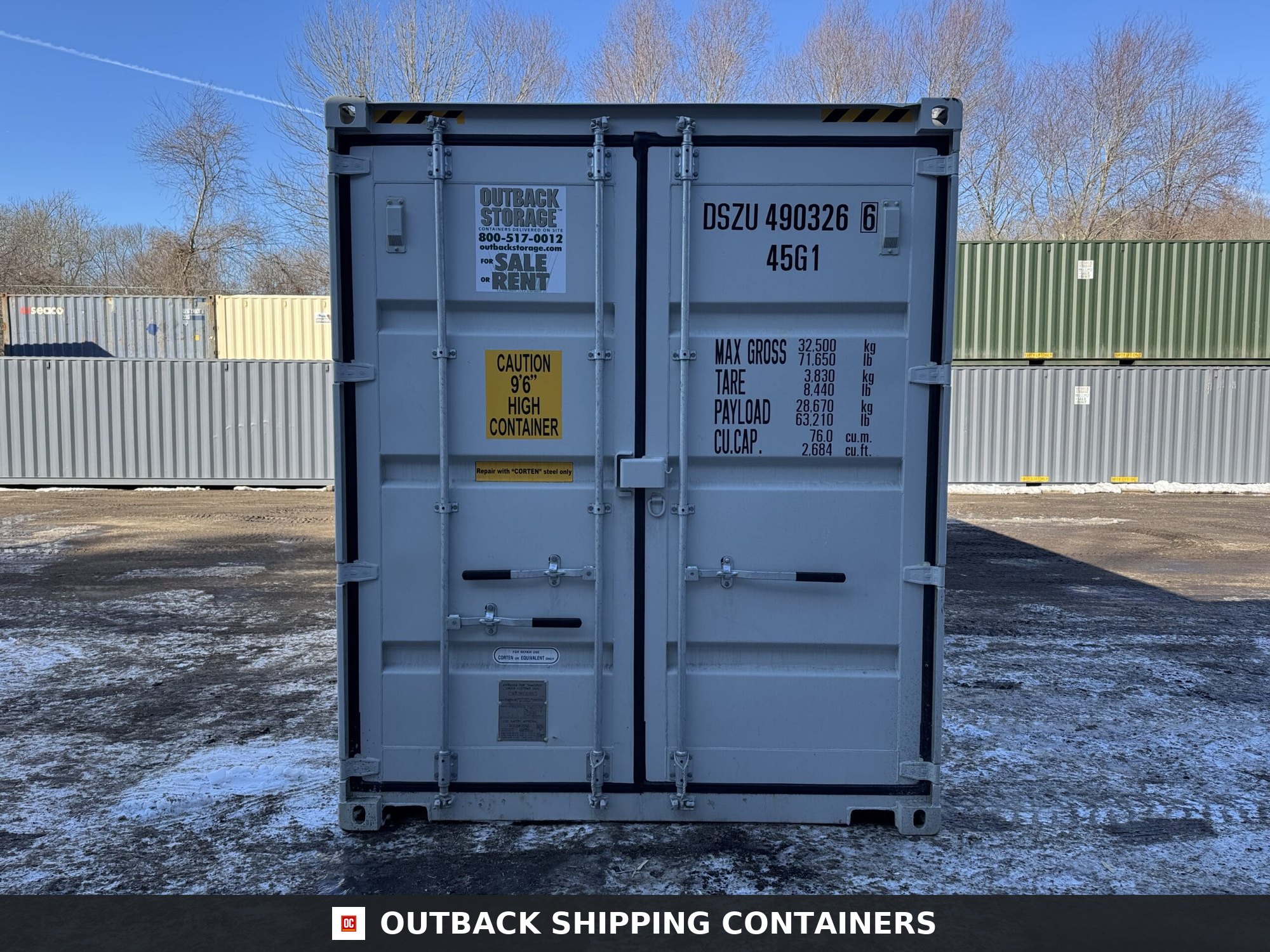 40ft New High Cube Shipping Container – Wind & Watertight – Gray — 40ft — new (image 3 of 12)