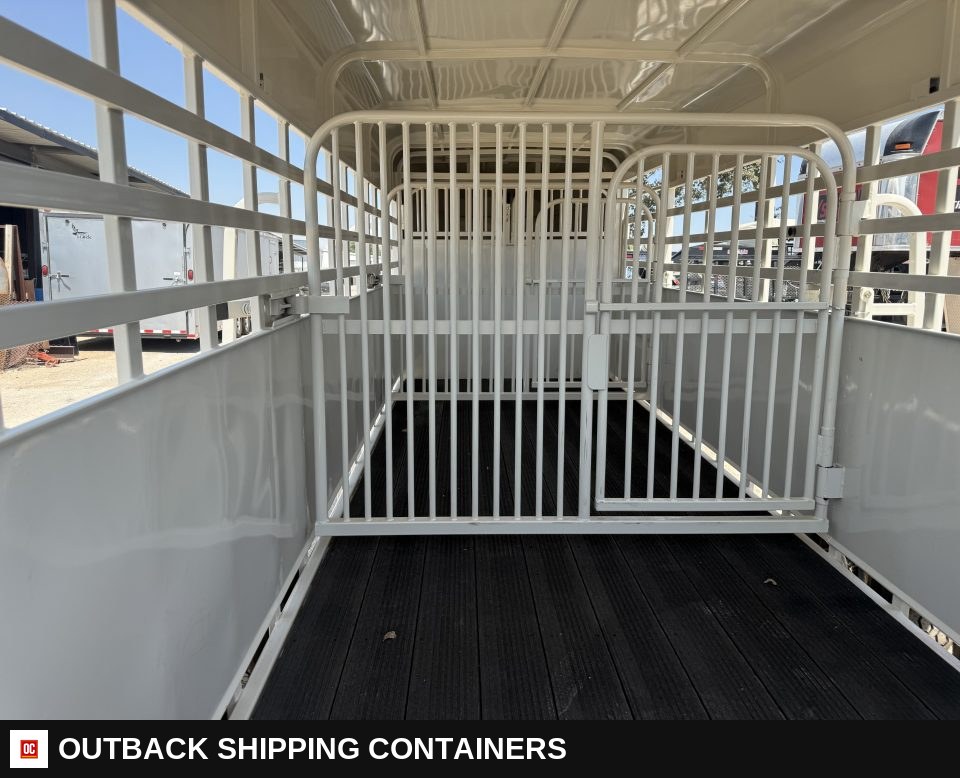 2026 Big Bend 6'8"X22' W/ 2' TACK Livestock Stock Combo Trailer — Floor And Decking Detail | Outback Shipping Containers 2026 Big Bend 6'8"X22' W/ 2' TACK Livestock Stock Combo Trailer for sale — floor and decking detail