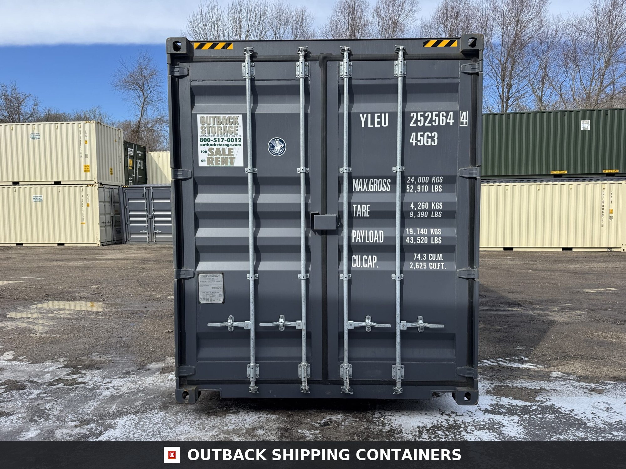 40ft New High Cube Shipping Container – Wind & Watertight – Dk Gray — 40ft — new (image 3 of 12)