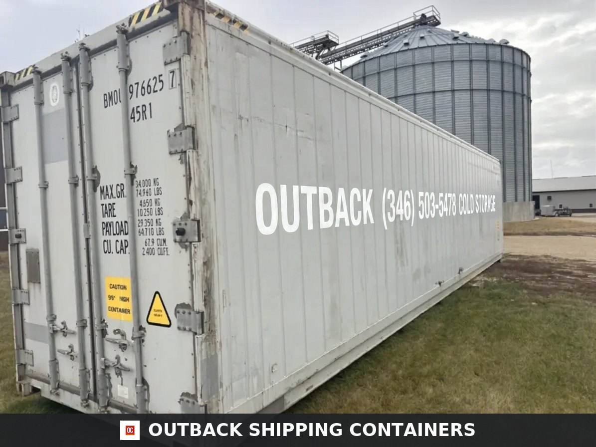 Daikin 40ft Refrigerated Shipping Container (Reefer) for Sale — Rear Exterior View Daikin 40ft Refrigerated Shipping Container (Reefer) — 40ft refrigerated container (image 3 of 6)