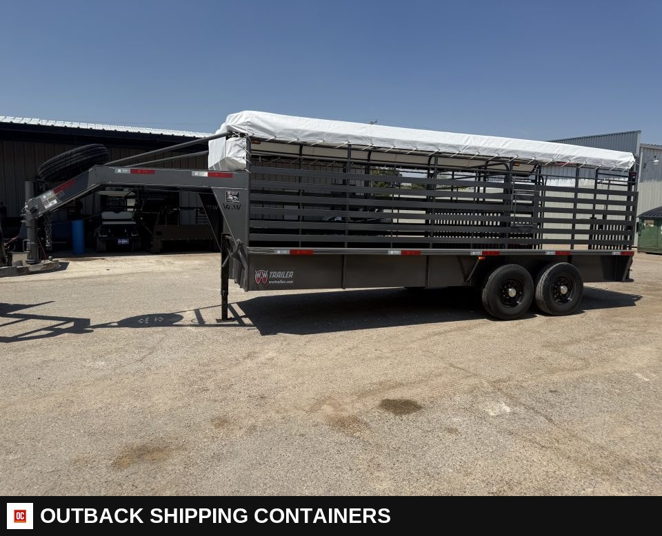 2026 WW ROUSABOUT 6.8"X20' Livestock Stock Combo Trailer — Driver-Side Profile | Outback Shipping Containers 2026 WW ROUSABOUT 6.8"X20' Livestock Stock Combo Trailer for sale — driver-side profile