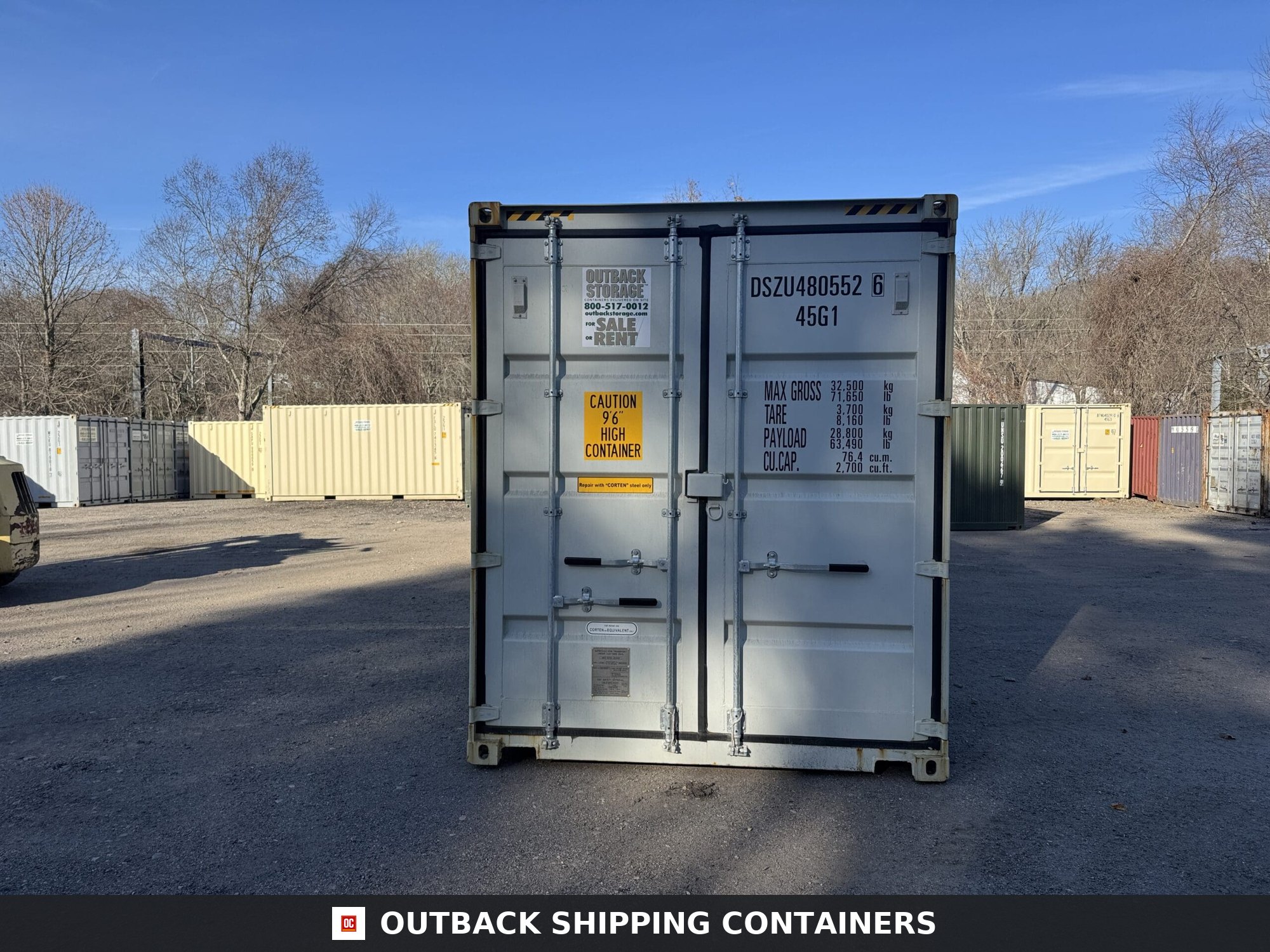 40ft New High Cube Shipping Container – Wind & Watertight – Gray — 40ft — new (image 3 of 12)