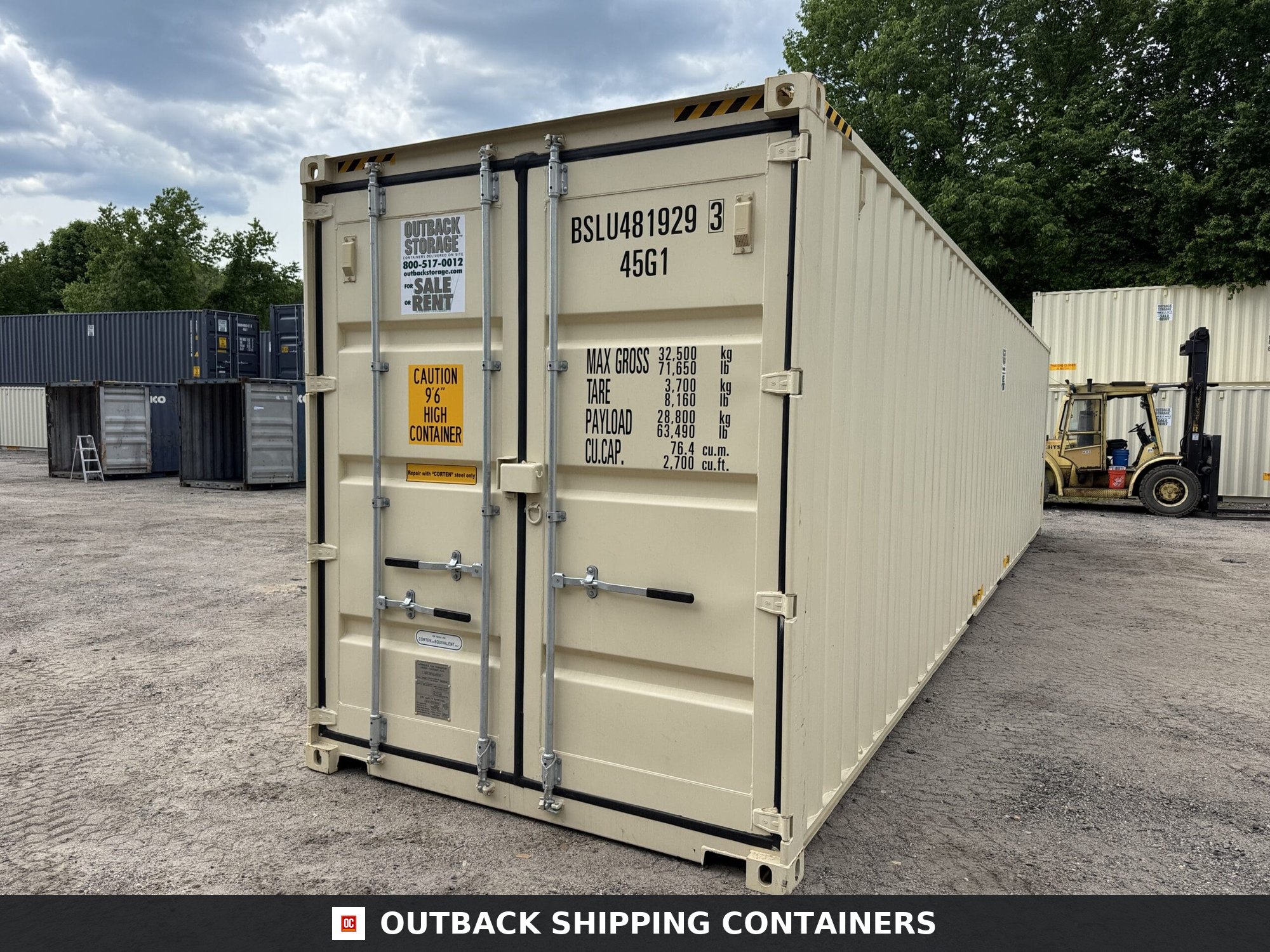 40ft New High Cube Shipping Container – Wind & Watertight – Beige — 40ft — new (image 8 of 12)