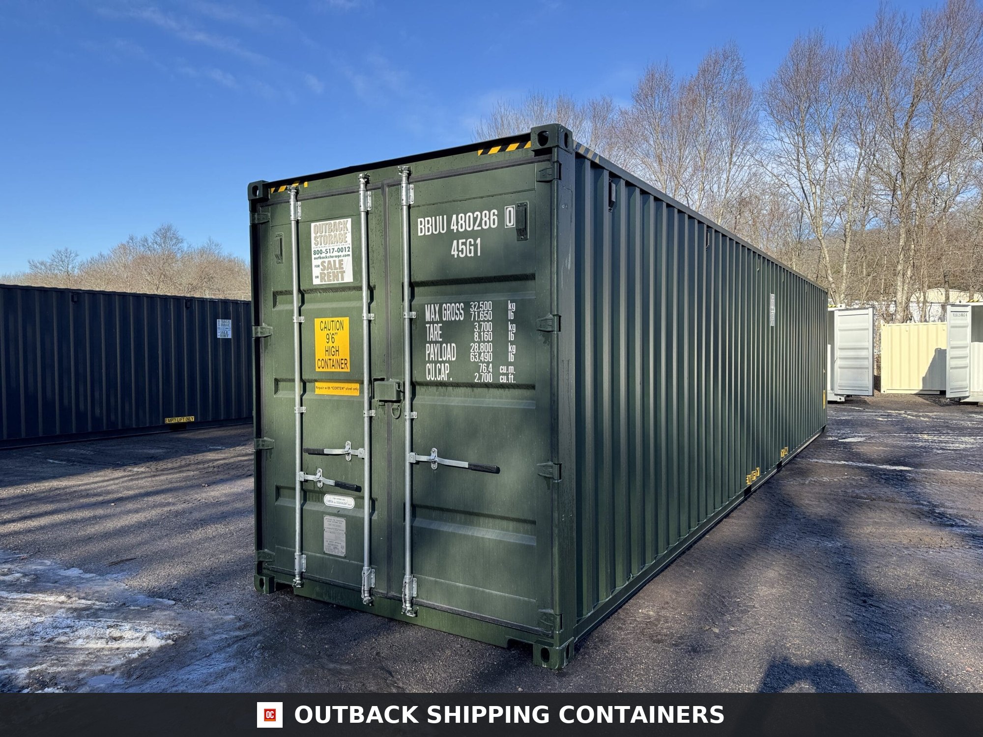 40ft New High Cube Shipping Container – Wind & Watertight – Green — 40ft — new (image 8 of 12)
