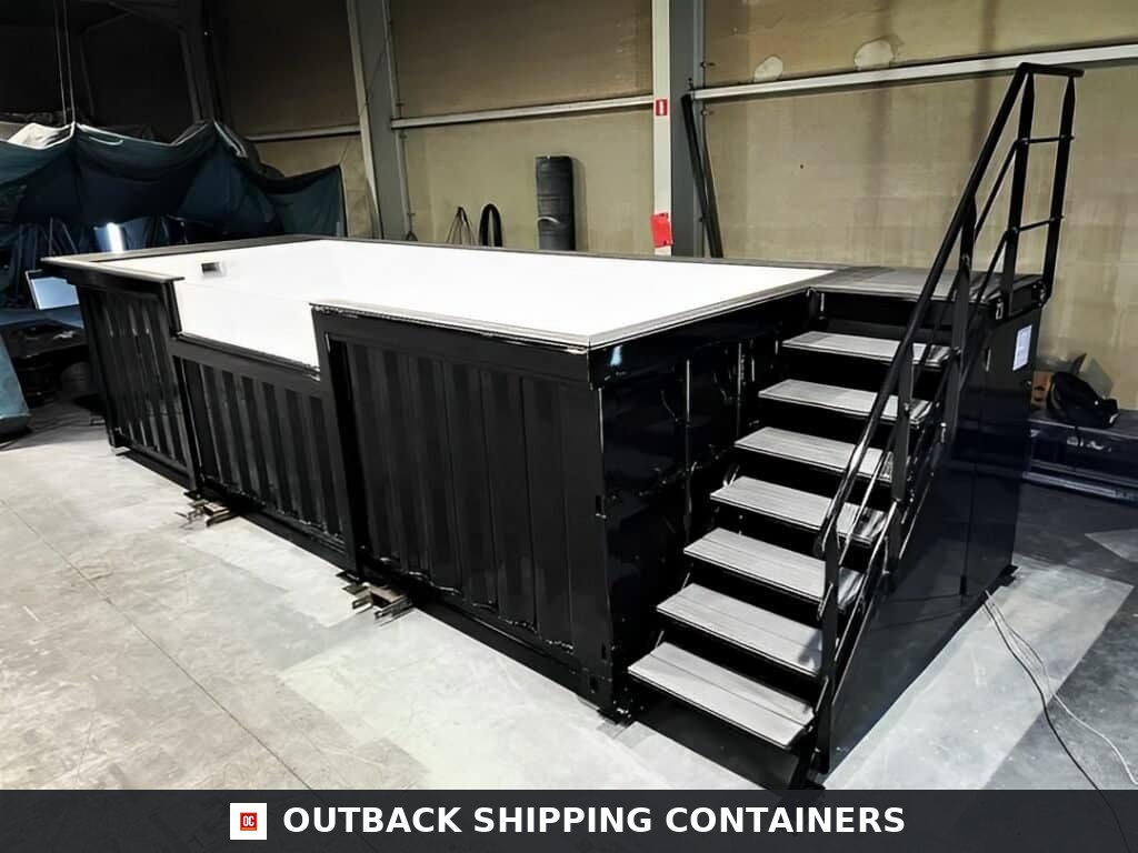 20ft Shipping Container Swimming Pool with Convenient Side Staircase — Rear Exterior View 20ft Shipping Container Swimming Pool with Convenient Side Staircase — 20ft — new (image 4 of 10)
