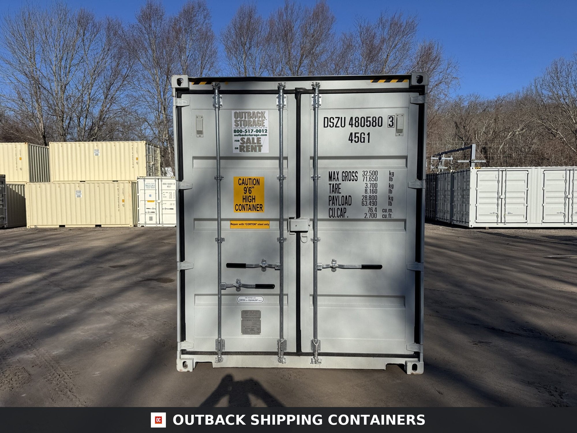 40ft New High Cube Shipping Container – Wind & Watertight – Gray — 40ft — new (image 3 of 12)