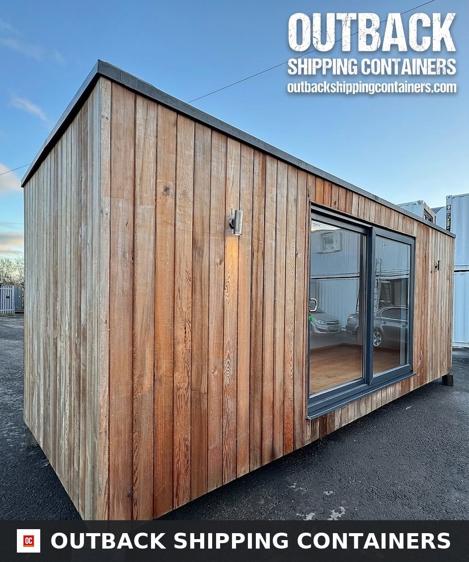 20x8ft for Sale — Window and Shutter Detail | Outback Shipping Containers 2 CD-1064 20x8ft — CUSTOM SHIPPING CONTAINER CONVERSION — Portable Bui — angle 7