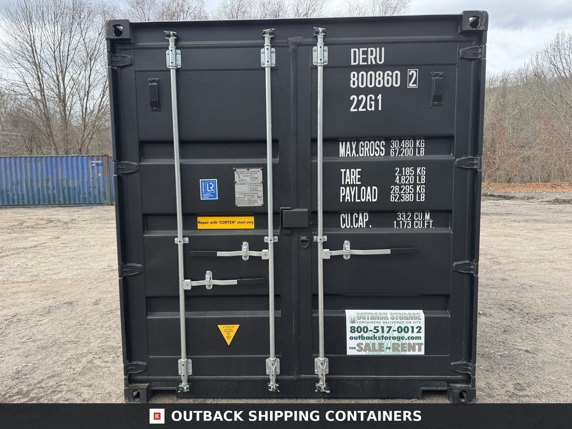 20ft New Shipping Container – Wind & Watertight – Black — 20ft — new (image 3 of 12)