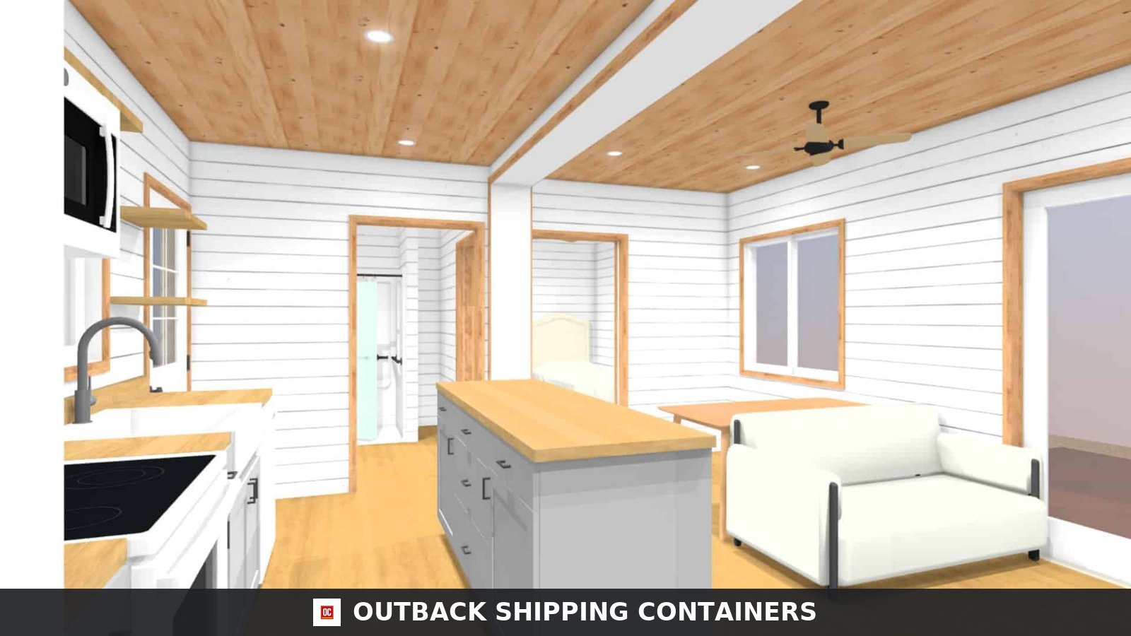 The Huntington 20ft for Sale — Door and Entry Detail | Outback Shipping Containers The Huntington – Luxury Two Bedroom Shipping Container Home | Two 40ft + One 20ft Container Home — 20ft — new (image 7 of 12)