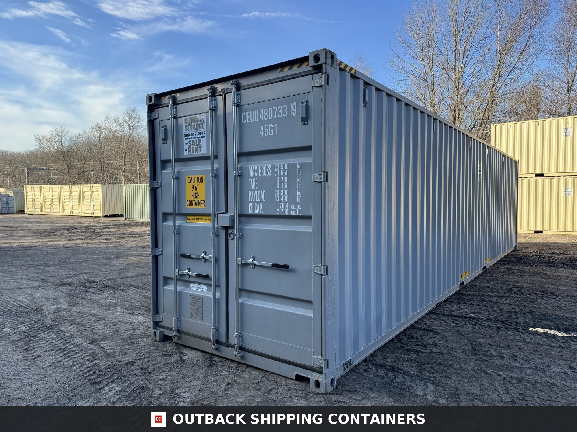 40ft New High Cube Shipping Container – Wind & Watertight – Gray — 40ft — new (image 8 of 12)