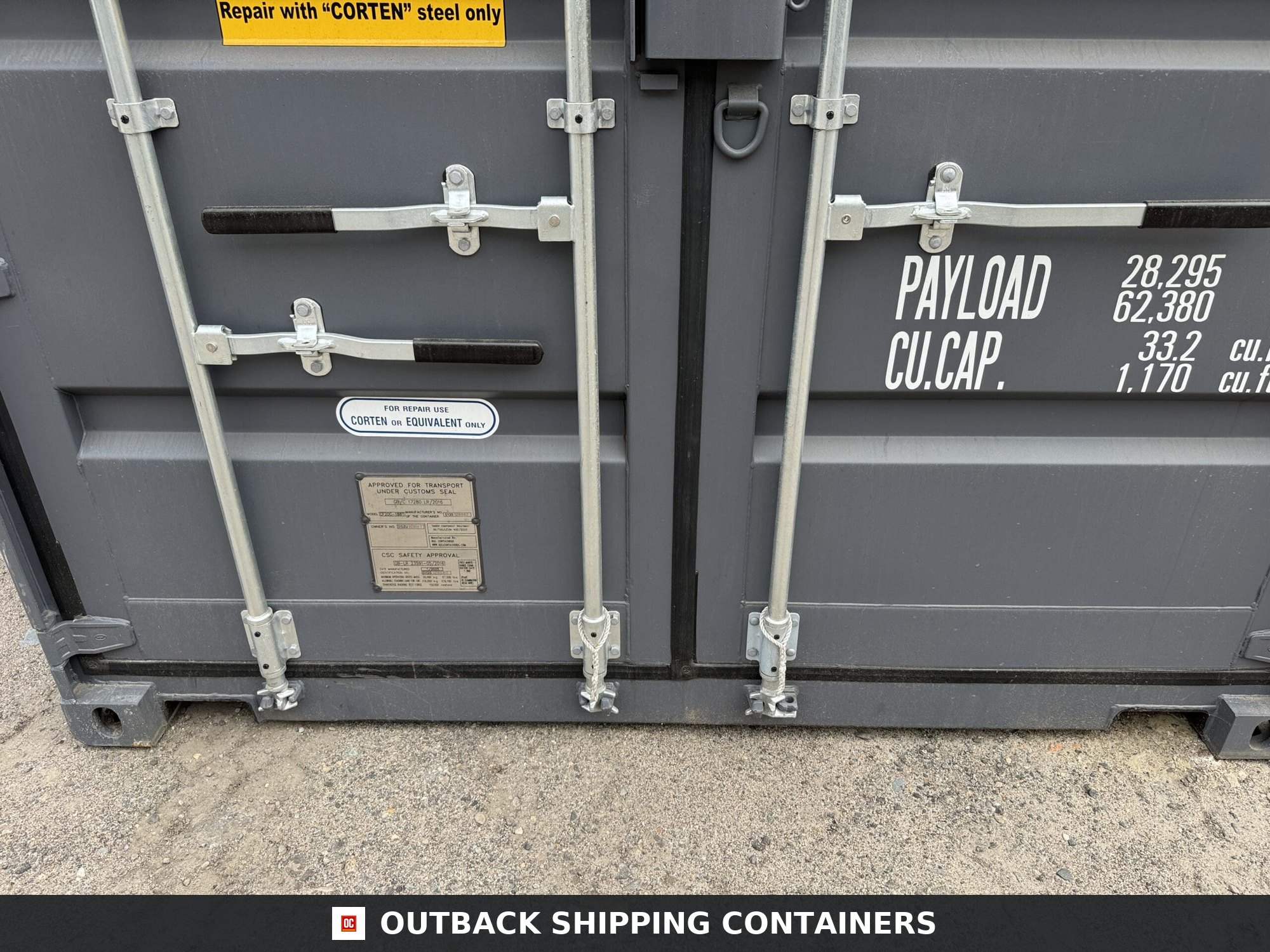20ft New Shipping Container – Wind & Watertight – Gray — 20ft — new (image 6 of 12)