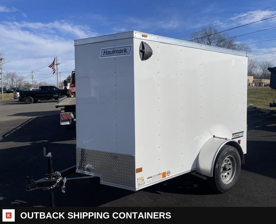 2025 Haulmark PP58S2 Passport 5 x 8 Cargo / Enclosed Trailer — Driver-Side Profile | Outback Shipping Containers 2025 Haulmark PP58S2 Passport 5 x 8 Cargo / Enclosed Trailer for sale — driver-side profile