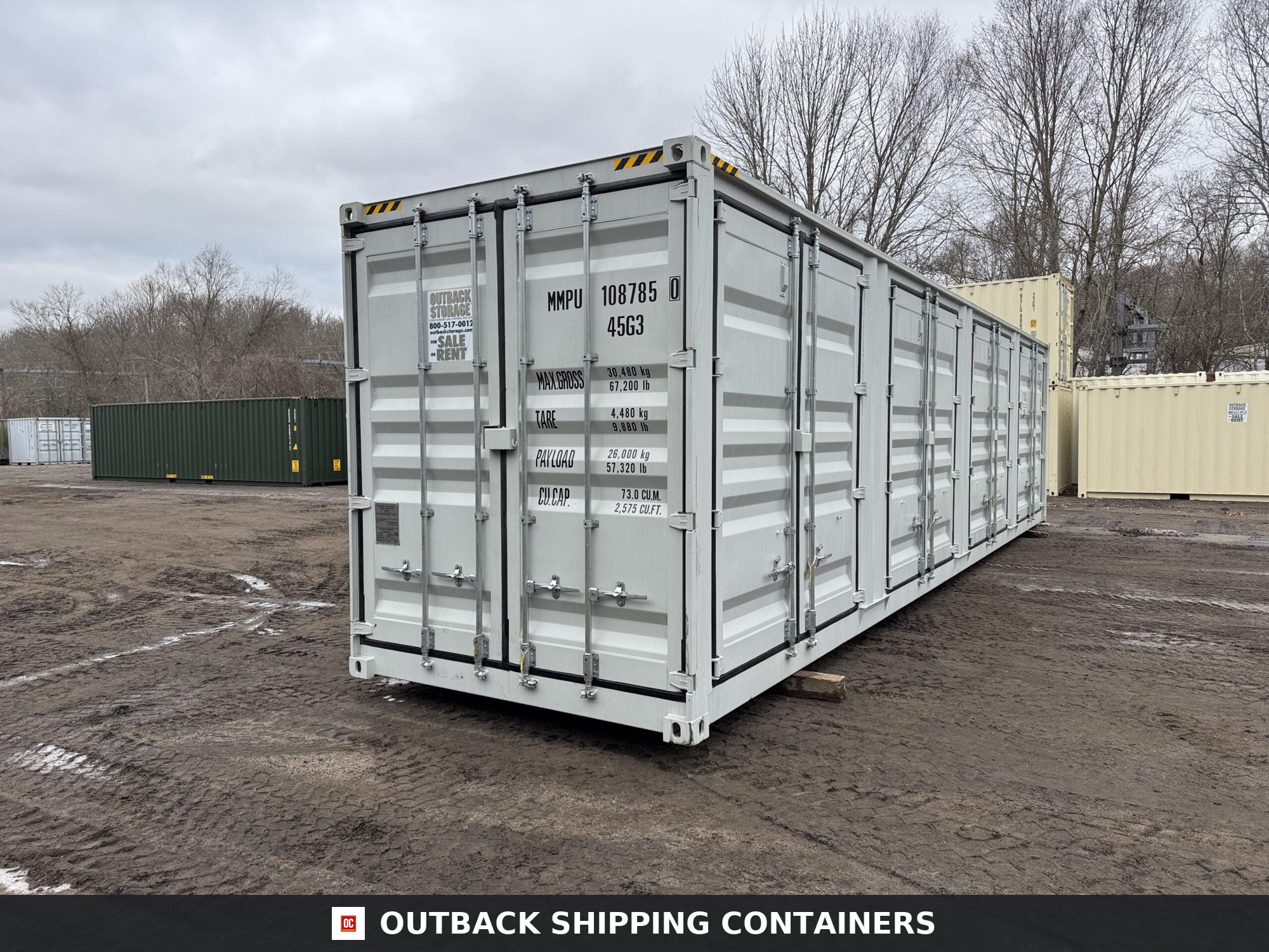 40ft New High Cube Shipping Container — Window and Shutter Detail | Outback Shipping Contain 6 40ft New High Cube Shipping Container – Wind & Watertight – Lt Gray — 40ft — new (image 8 of 12)
