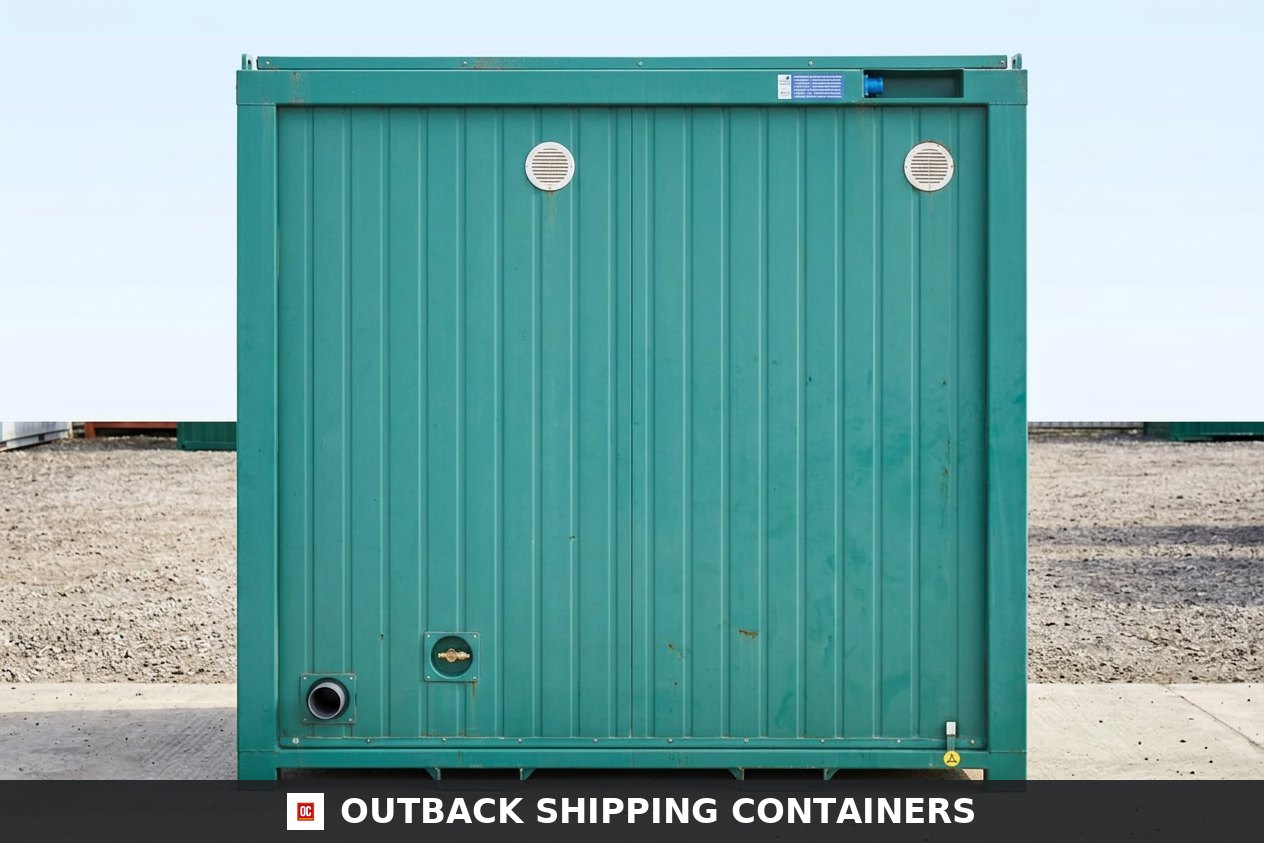1+1 Double Mains Toilet 8FT x 5FT (Green) — Interior Detail | Outback Shipping Containers 1+1 Double Mains Toilet 8FT x 5FT (Green) — new — sanitation units (image 6 of 6)