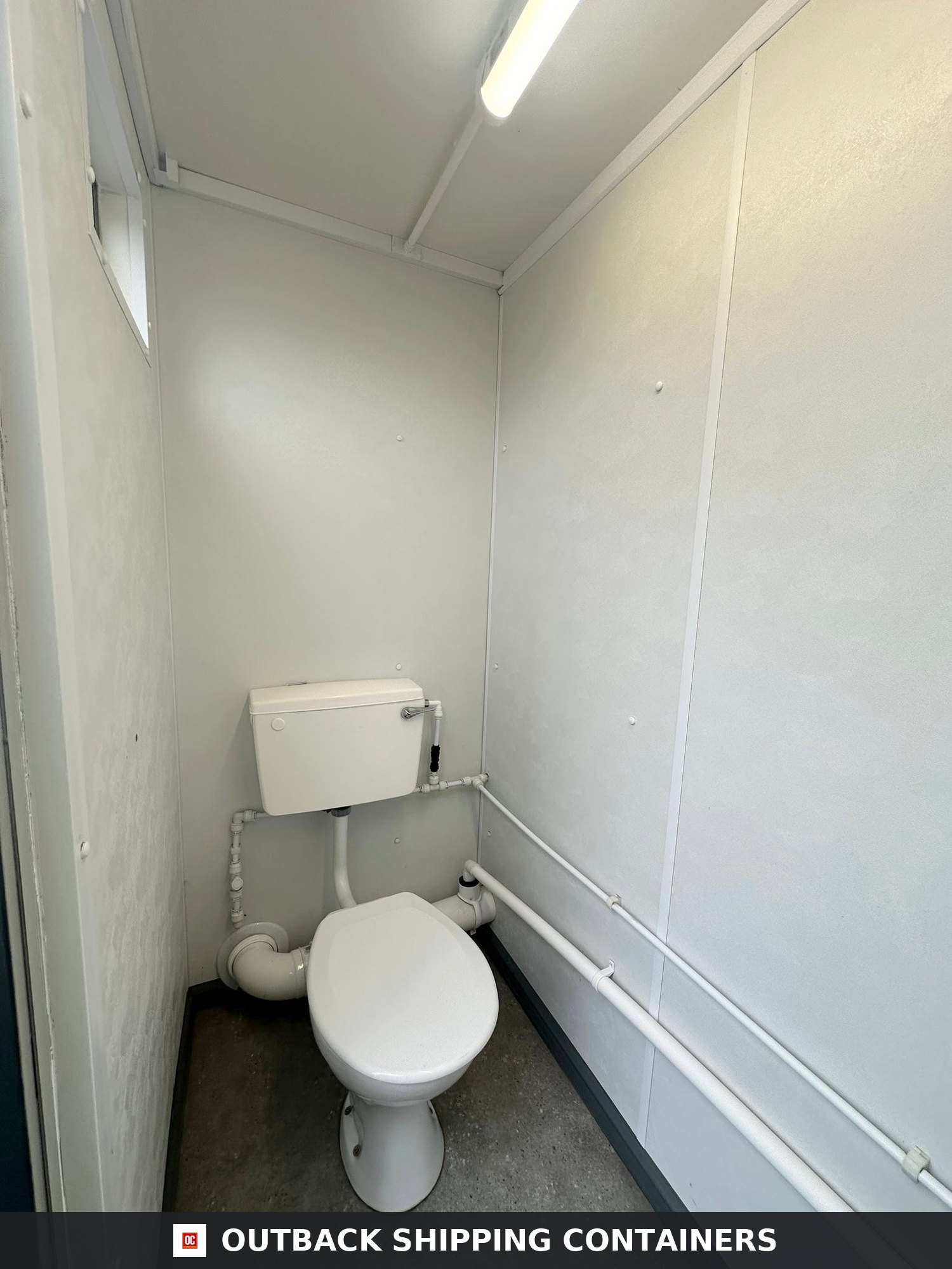 3+1 Toilet Block for Sale — Rear Exterior View | Outback Shipping Containers 3+1 Toilet Block — 16 x 9 ft Anti-Vandal — Portable Toilet Block — No 1475 — product gallery image 3 of 15