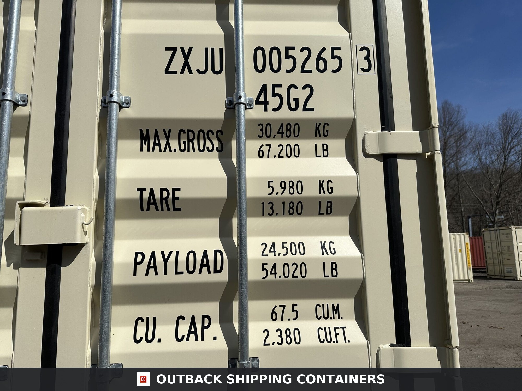 40ft New High Cube Shipping Container for Sale — Interior View | Outback Shipping Containers 54 40ft New High Cube Shipping Container – Wind & Watertight — 40ft — new (image 5 of 9)