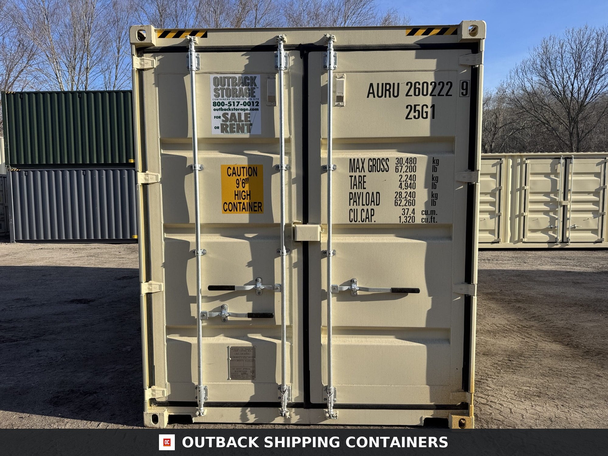 20ft New High Cube Shipping Container – Wind & Watertight – Beige — 20ft — new (image 3 of 12)