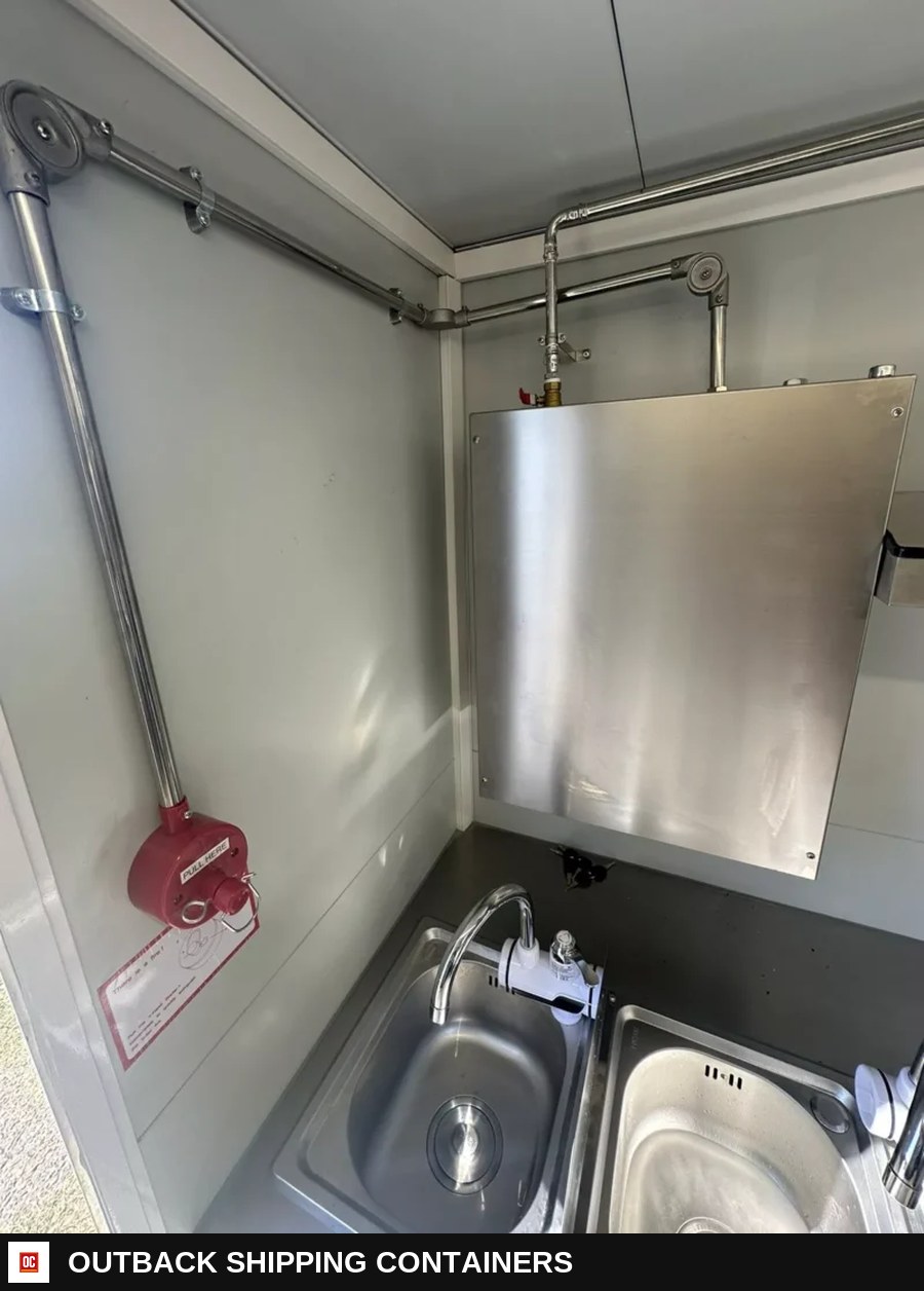 14 ft Fully Equipped Food Trailer Ready for Cooking — Driver-Side Profile | Outback Shipping Containers 14 ft Fully Equipped Food Trailer Ready for Cooking for sale — driver-side profile