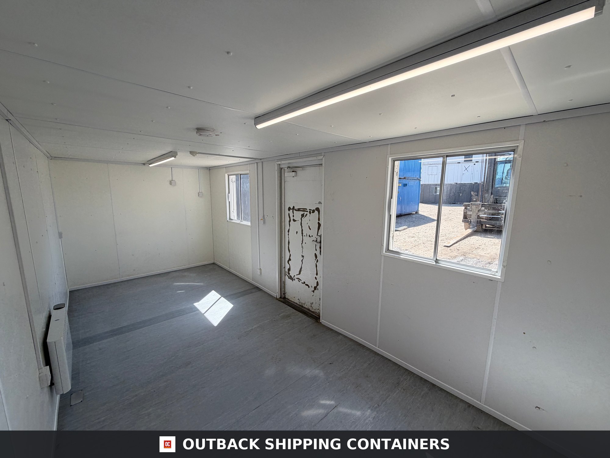 21x9ft for Sale — Three-Quarter Angle View | Outback Shipping Containers 21x9ft — Canteen / Office — Building Site Accommodation — Portable Anti-Vandal - image 2