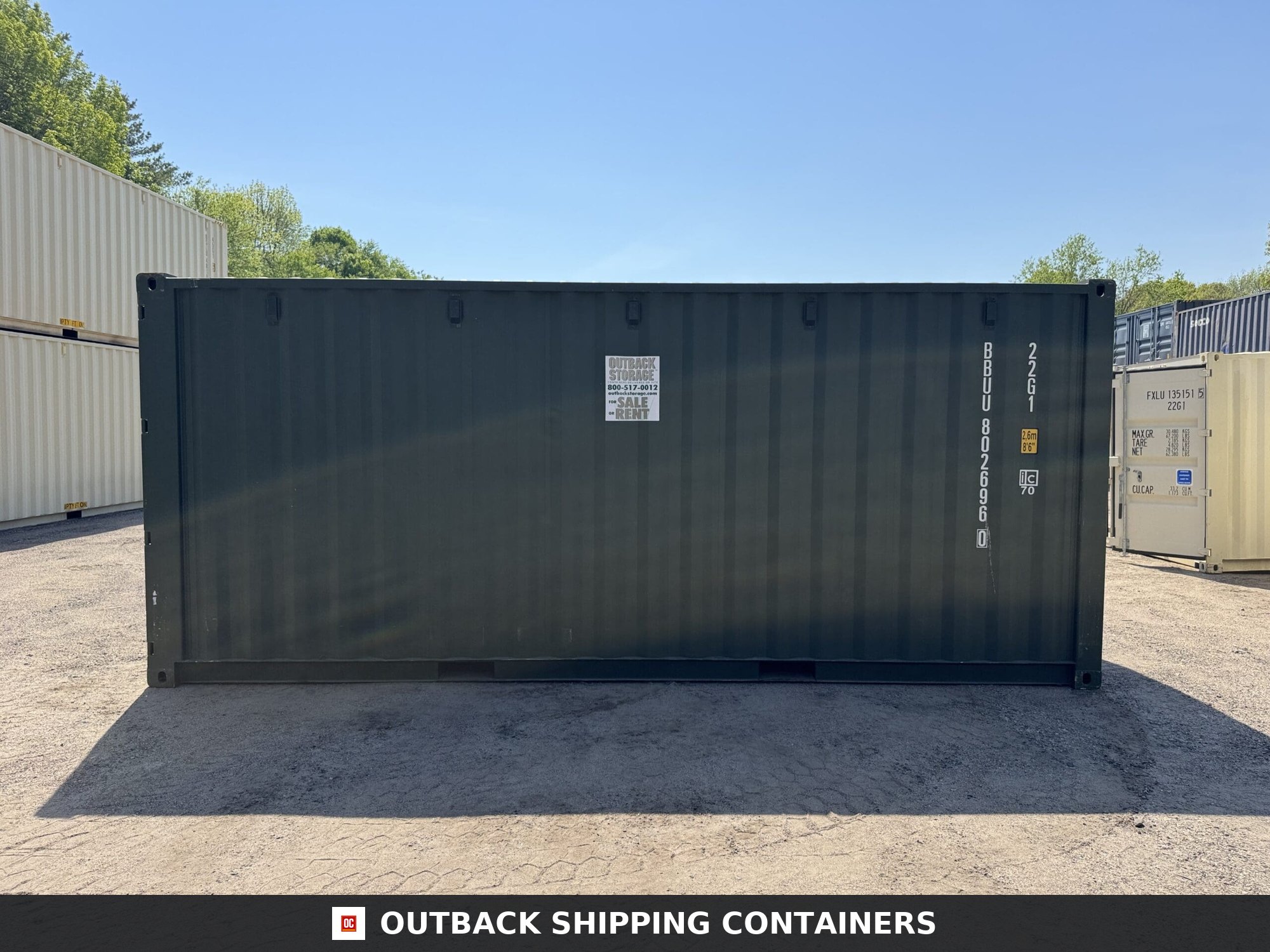 20ft New Shipping Container – Wind & Watertight – Green — 20ft — new (image 9 of 12)