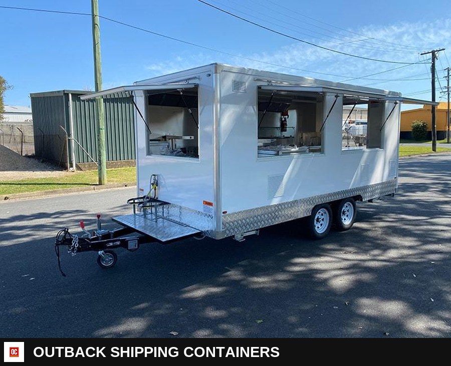 2026 Mobile Food Catering Trailer – Fully Equipped Outdoor Mobile Beer Cart — Driver-Side Profile | Outback Shipping Containers 2026 Mobile Food Catering Trailer – Fully Equipped Outdoor Mobile Beer Cart for sale — driver-side profile