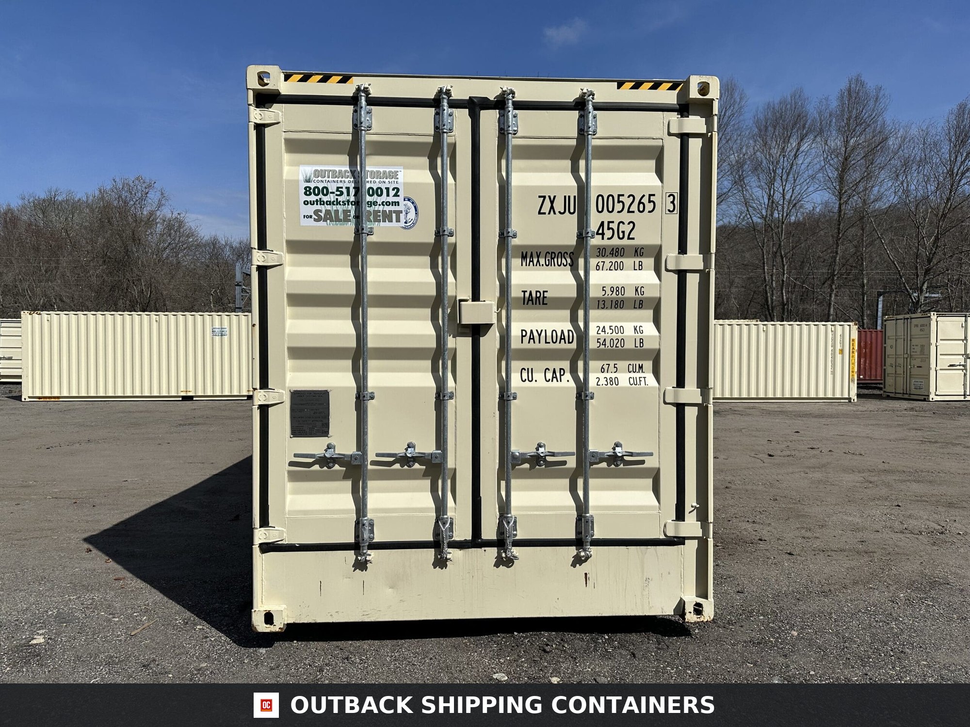 40ft New High Cube Shipping Container — Door and Entry Detail | Outback Shipping Containers 54 40ft New High Cube Shipping Container – Wind & Watertight — 40ft — new (image 7 of 9)