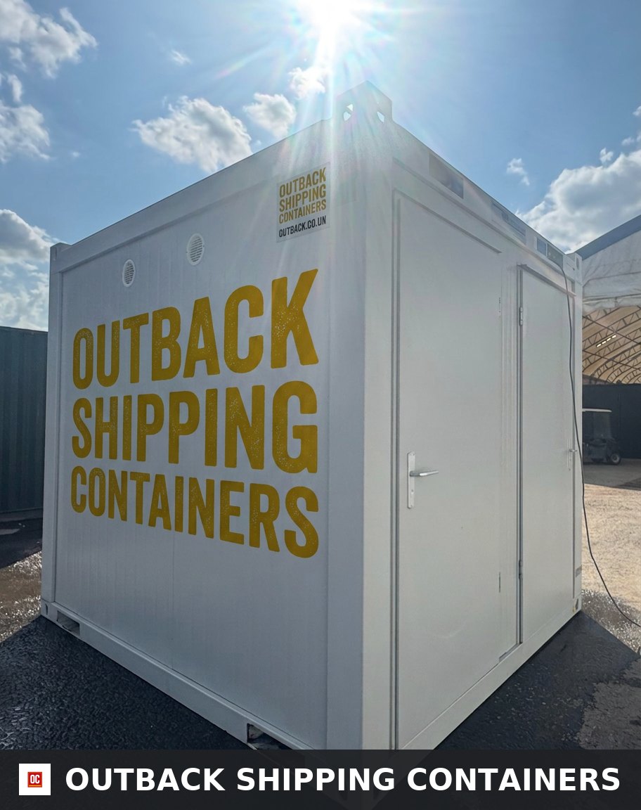 4 Bay Toilet Block for Sale — Door and Entry Detail | Outback Shipping Containers 4 Bay Toilet Block — 4 WCs — 10 x 8 ft NEW Portable — 4 Toilets, 4 Basins — Grey — No 795 — product gallery image 7 of 14