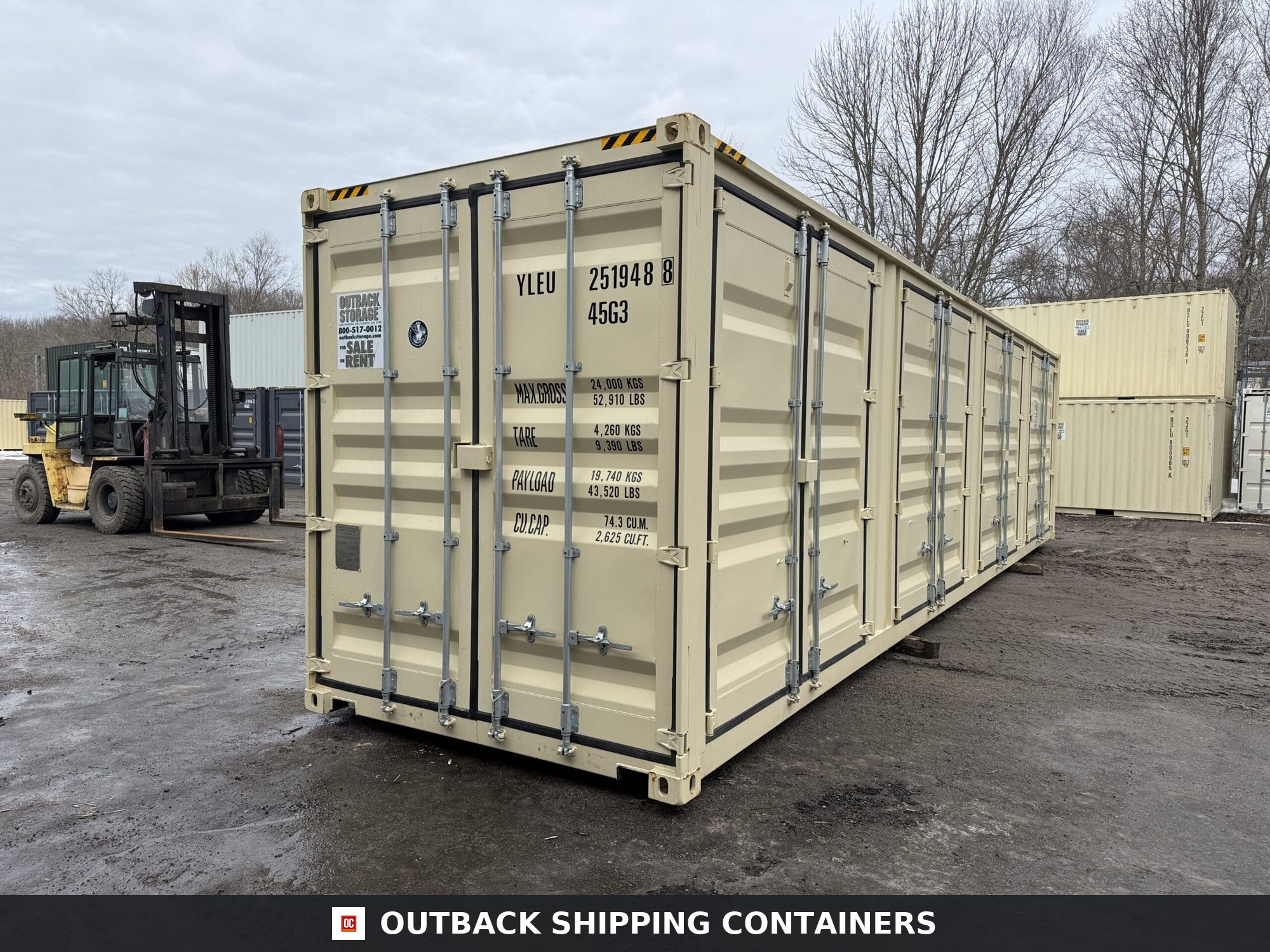 40ft New High Cube Shipping Container – Wind & Watertight – Beige — 40ft — new (image 7 of 12)