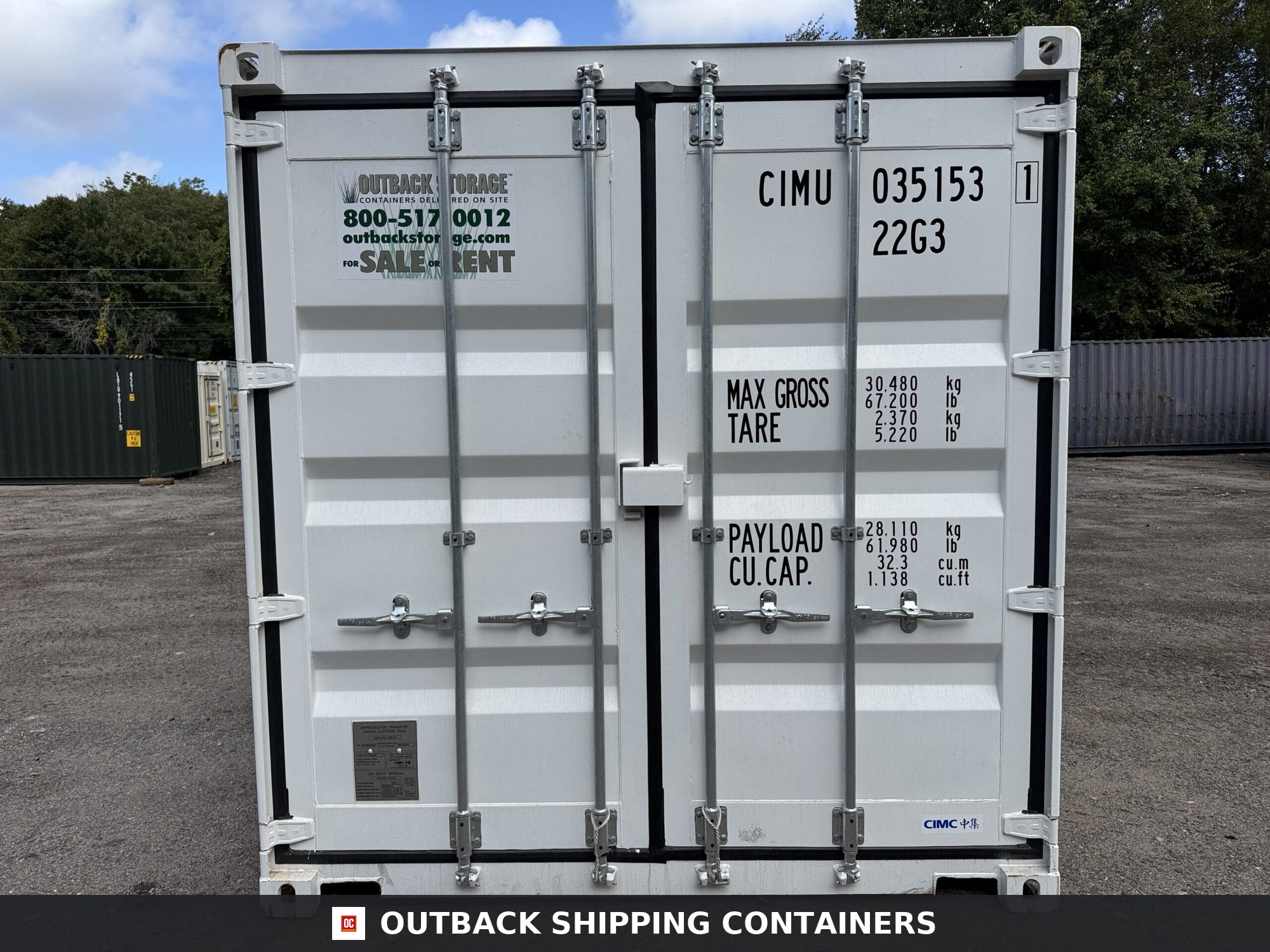 20ft New Shipping Container – Wind & Watertight – White — 20ft — new (image 3 of 12)