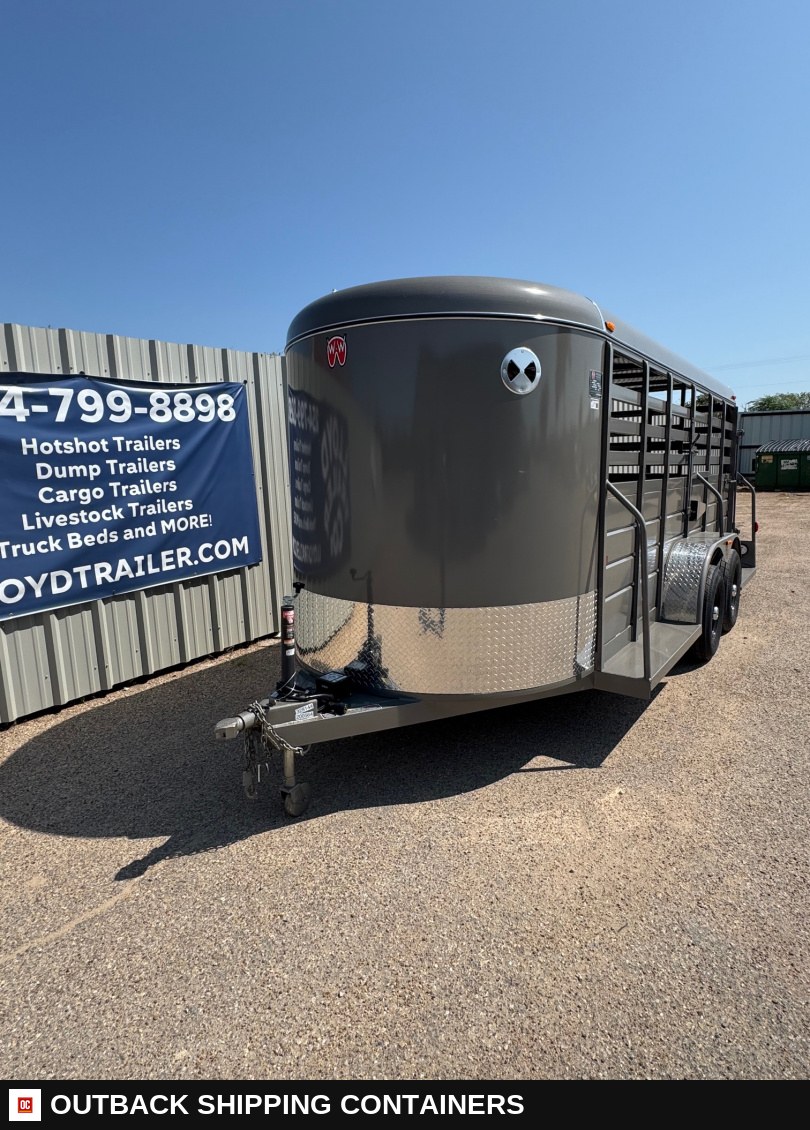 2025 WW AA 6X16 Stock / Stock Combo Trailer — Driver-Side Profile | Outback Shipping Containers 2025 WW AA 6X16 Stock / Stock Combo Trailer for sale — driver-side profile