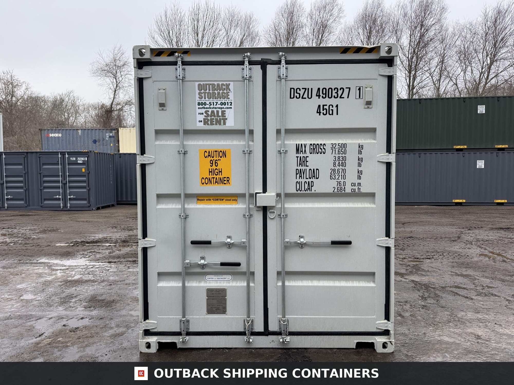 40ft New High Cube Shipping Container – Wind & Watertight – Gray — 40ft — new (image 3 of 12)