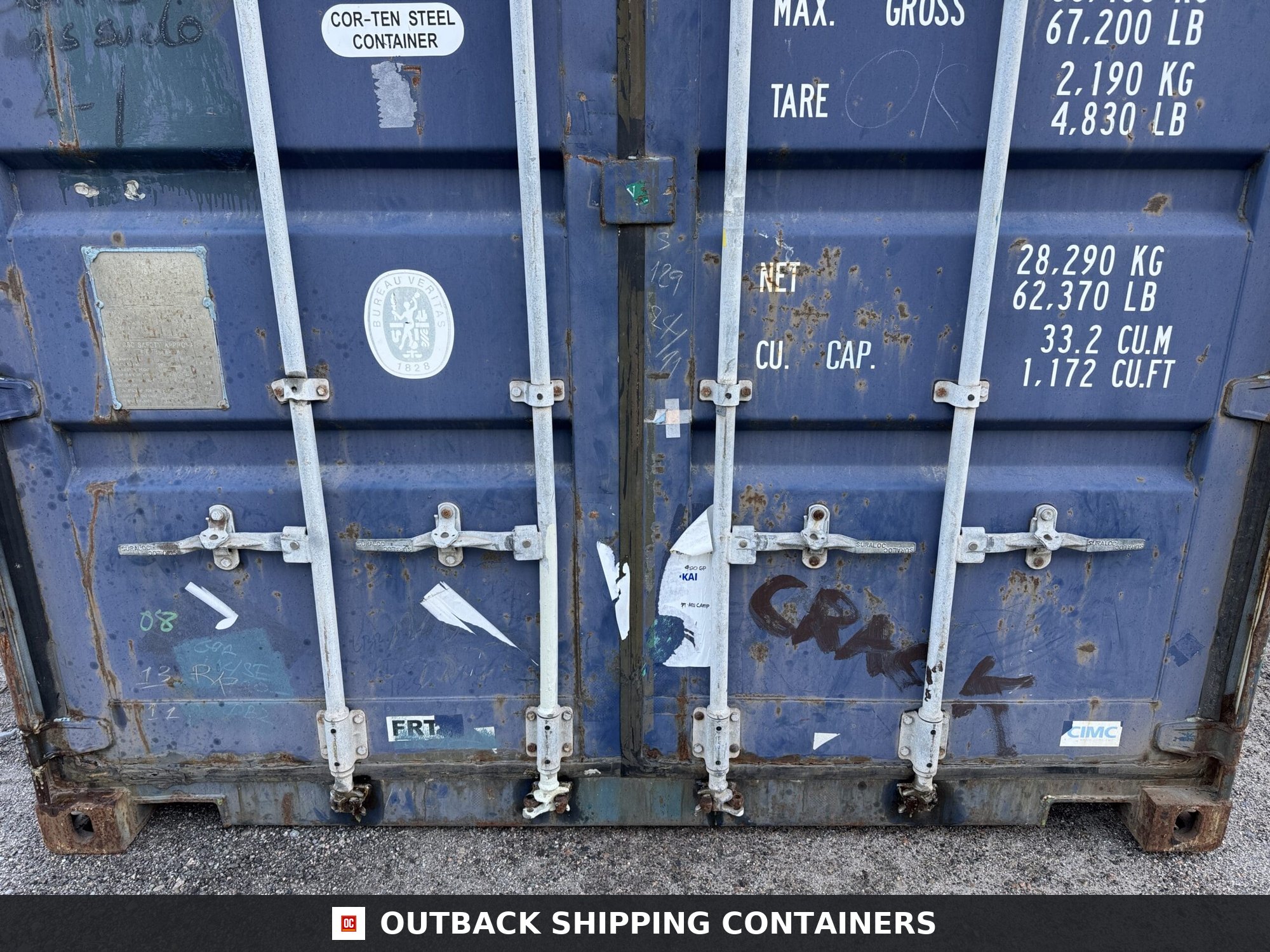 20ft Used Shipping Container – Wind & Watertight – Blue — 20ft — used (image 5 of 12)