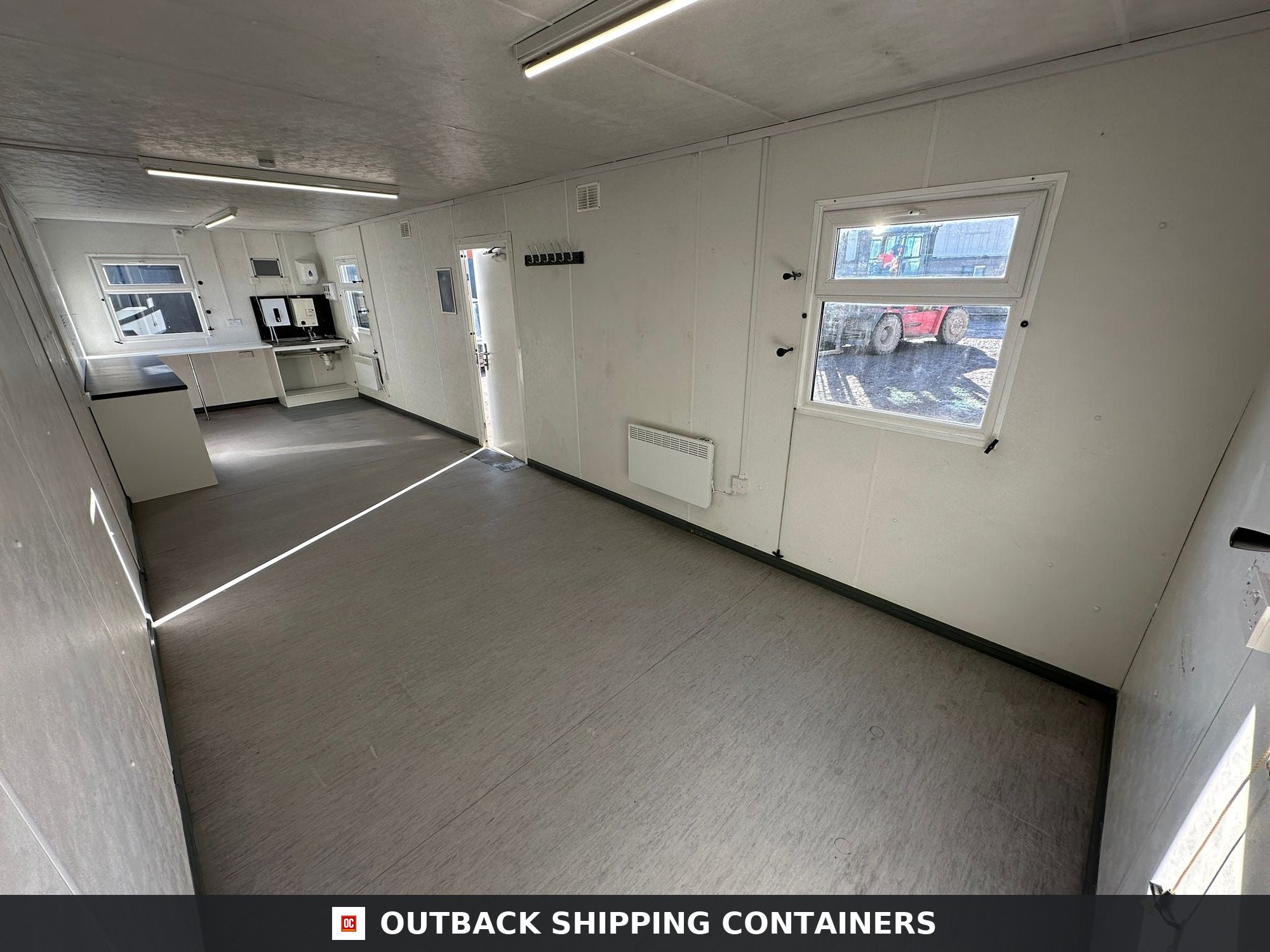 32x10ft for Sale — Interior View | Outback Shipping Containers 32x10ft — Canteen / Office — Building Site Accommodation — Portable Anti-Vandal - image 4