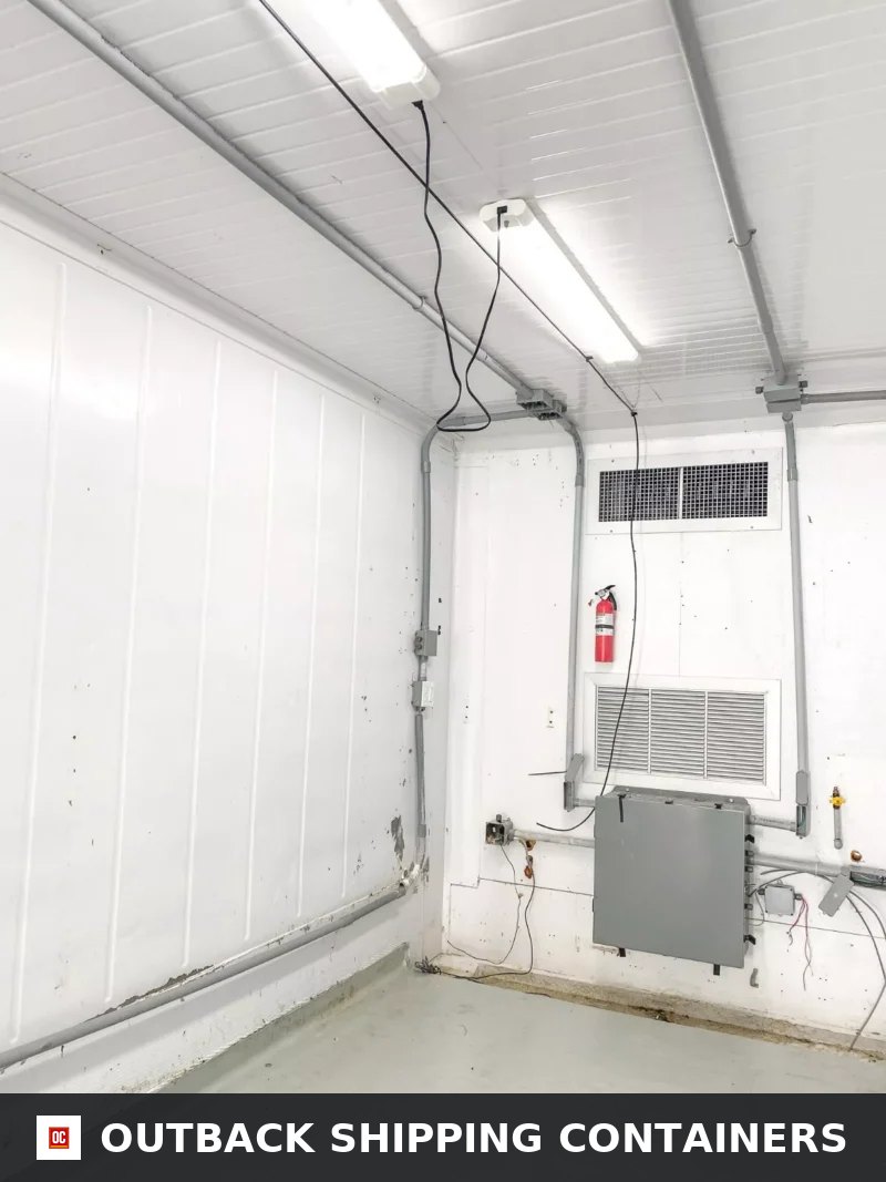 40 Foot High-Cube Insulated Shipping Container with 5 Ton Bard HVAC 40ft — Interior Detail 40 Foot High-Cube Insulated Shipping Container with 5 Ton Bard HVAC — 40ft refrigerated container (image 6 of 6)